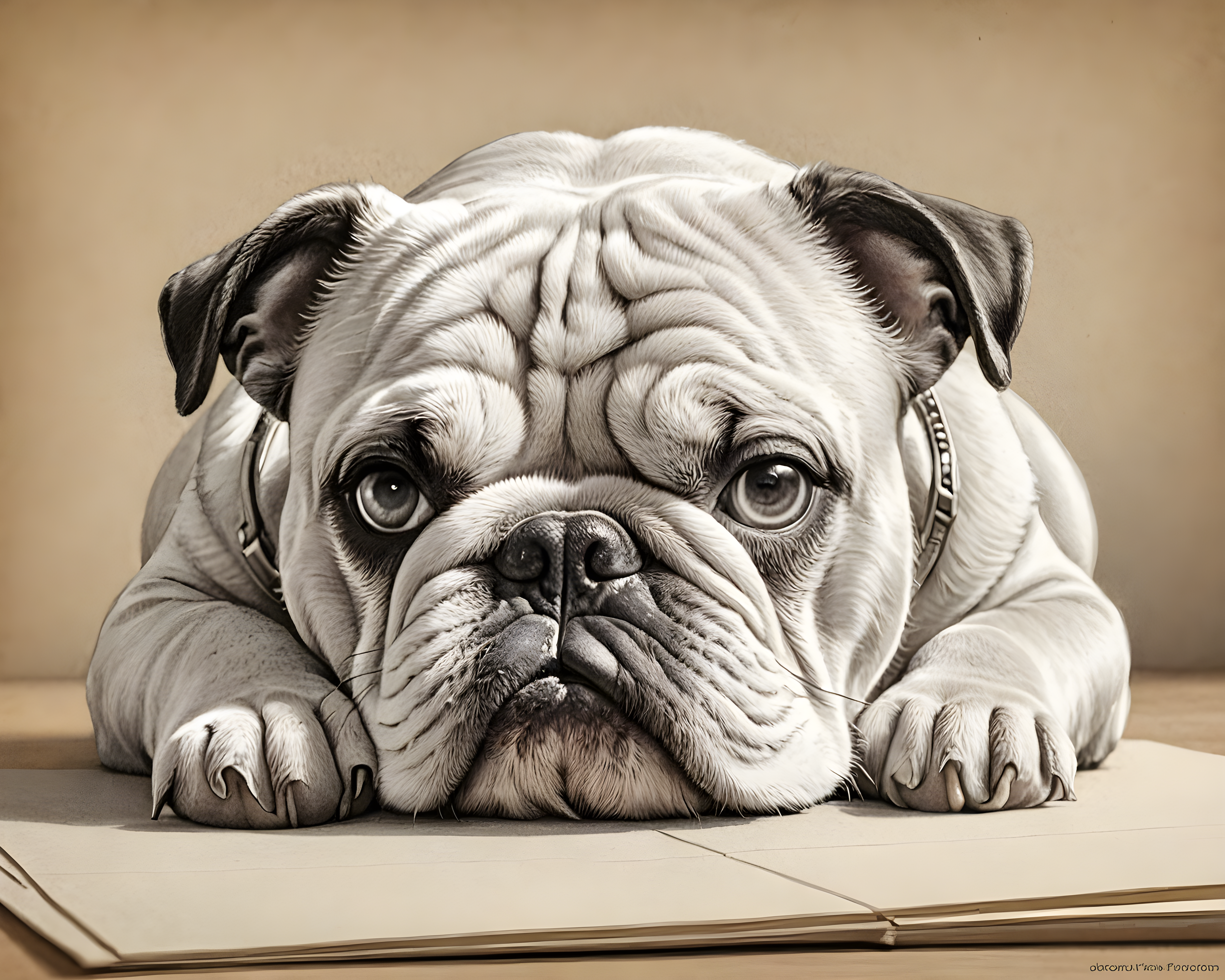 Comic Style Bulldog — Pencil Sketch (Cute)