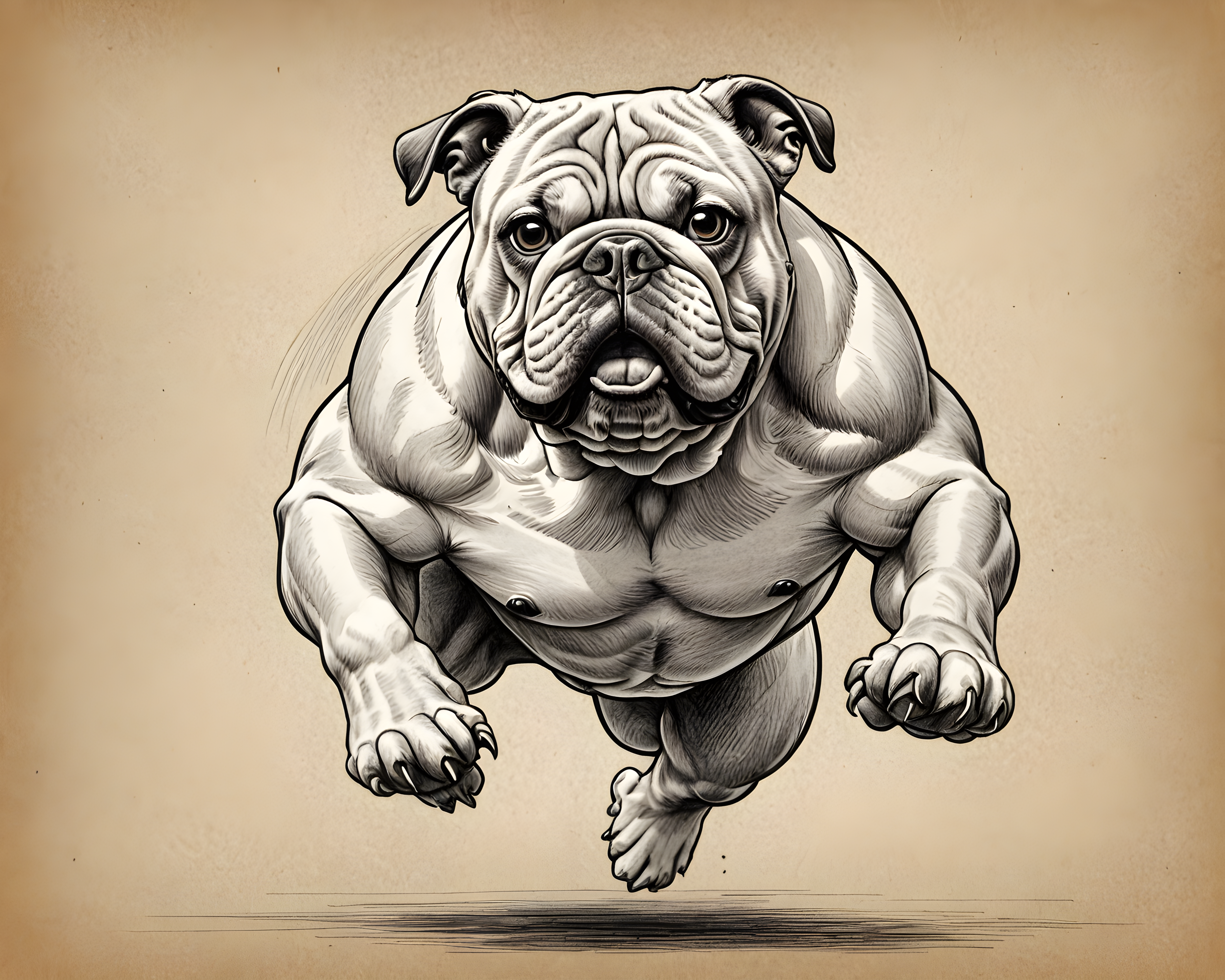 Comic Style Bulldog — Pencil Sketch (Motivational)