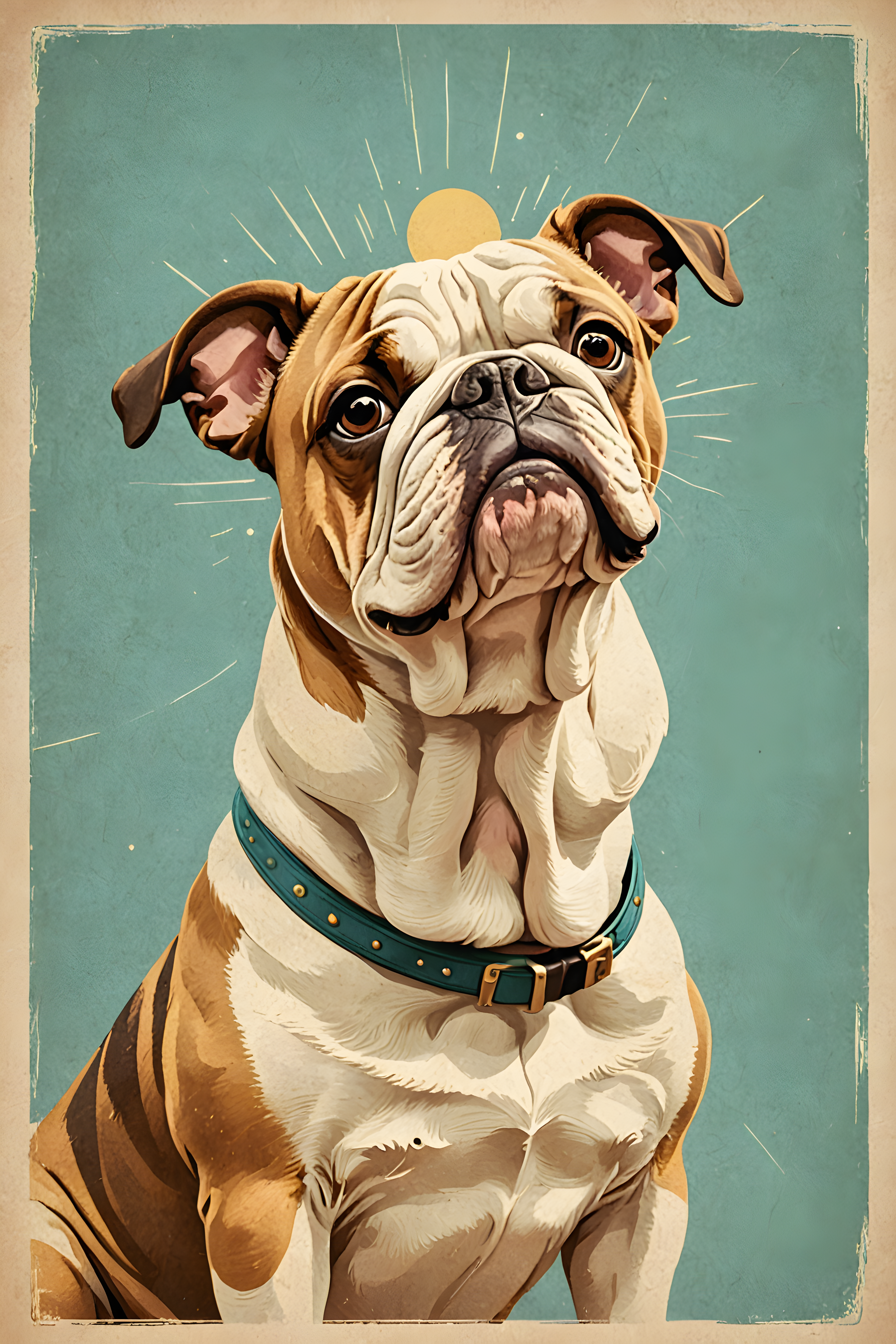 Comic Style Bulldog — Vintage Poster (Fantasy)