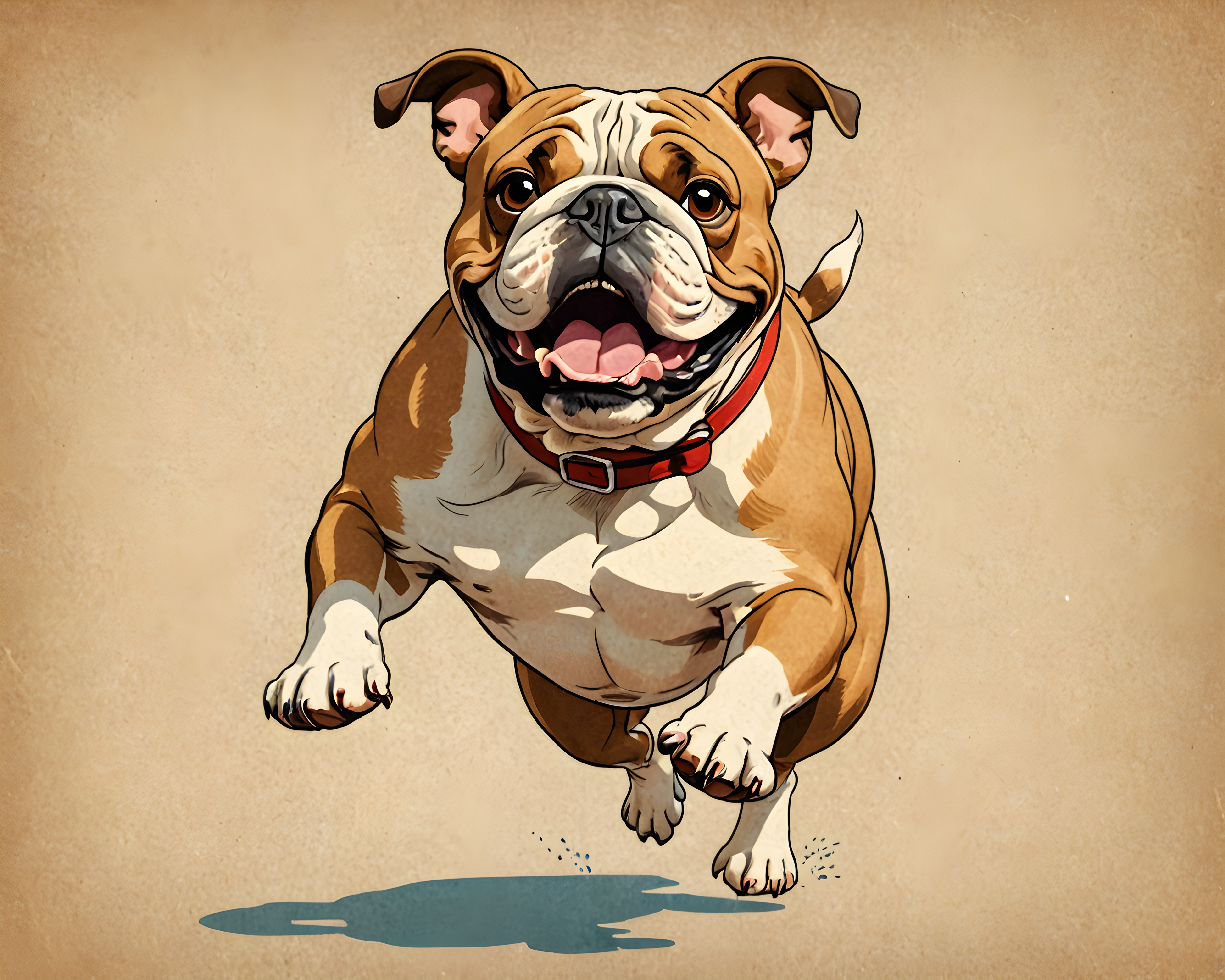 Comic Style Bulldog — Vintage Poster (Funny)