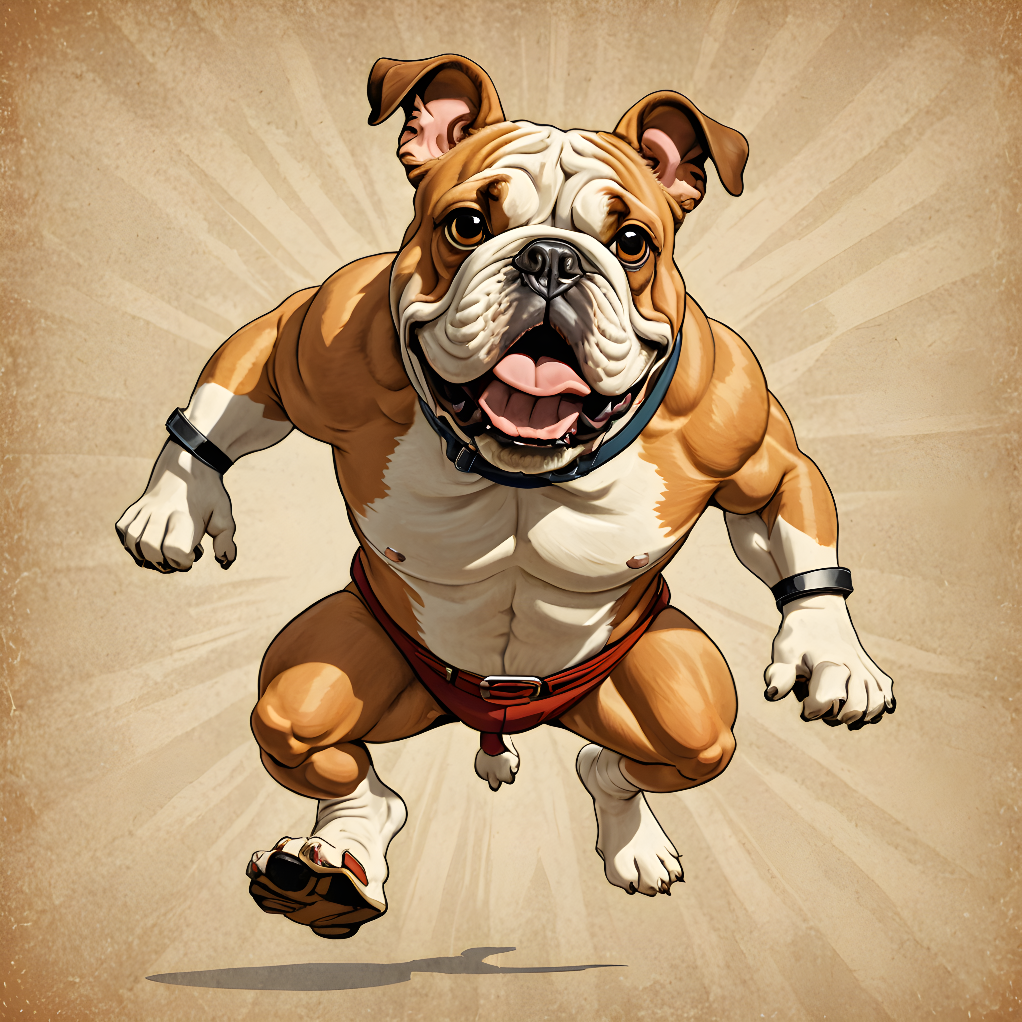 Comic Style Bulldog — Vintage Poster (Motivational)