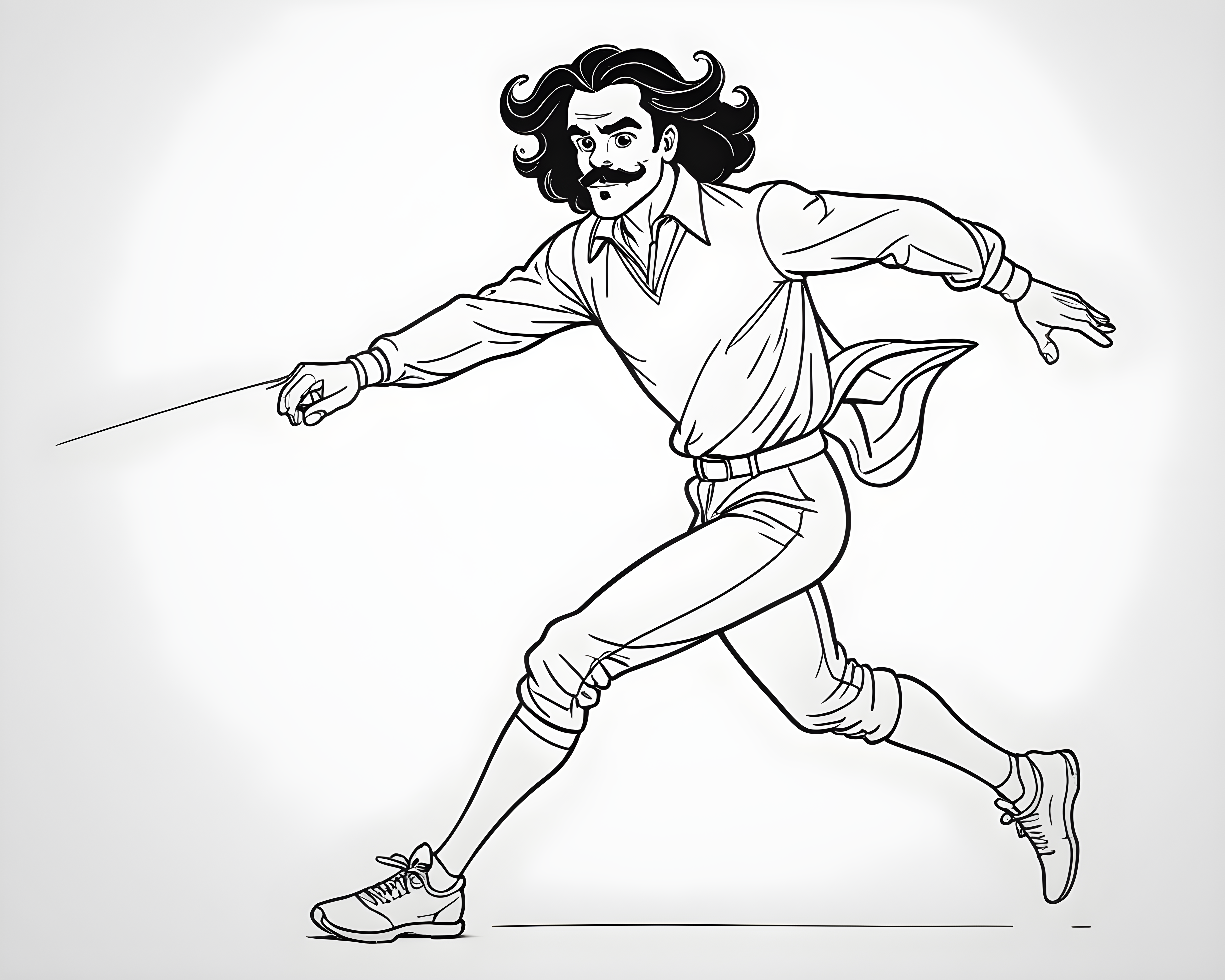 Disney Style Cavalier — Minimalist Line Art (Aesthetic)