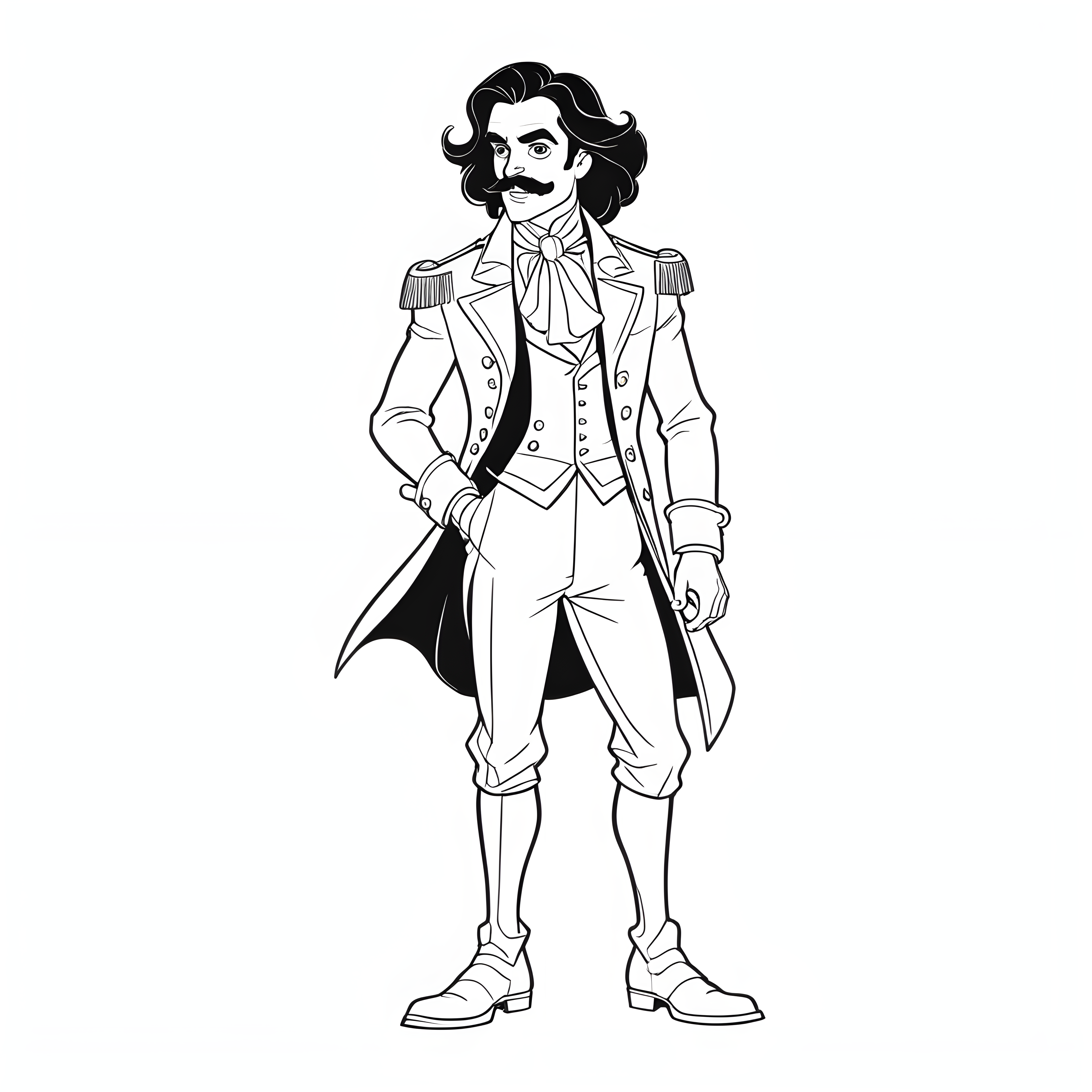 Disney Style Cavalier — Minimalist Line Art (Savage)