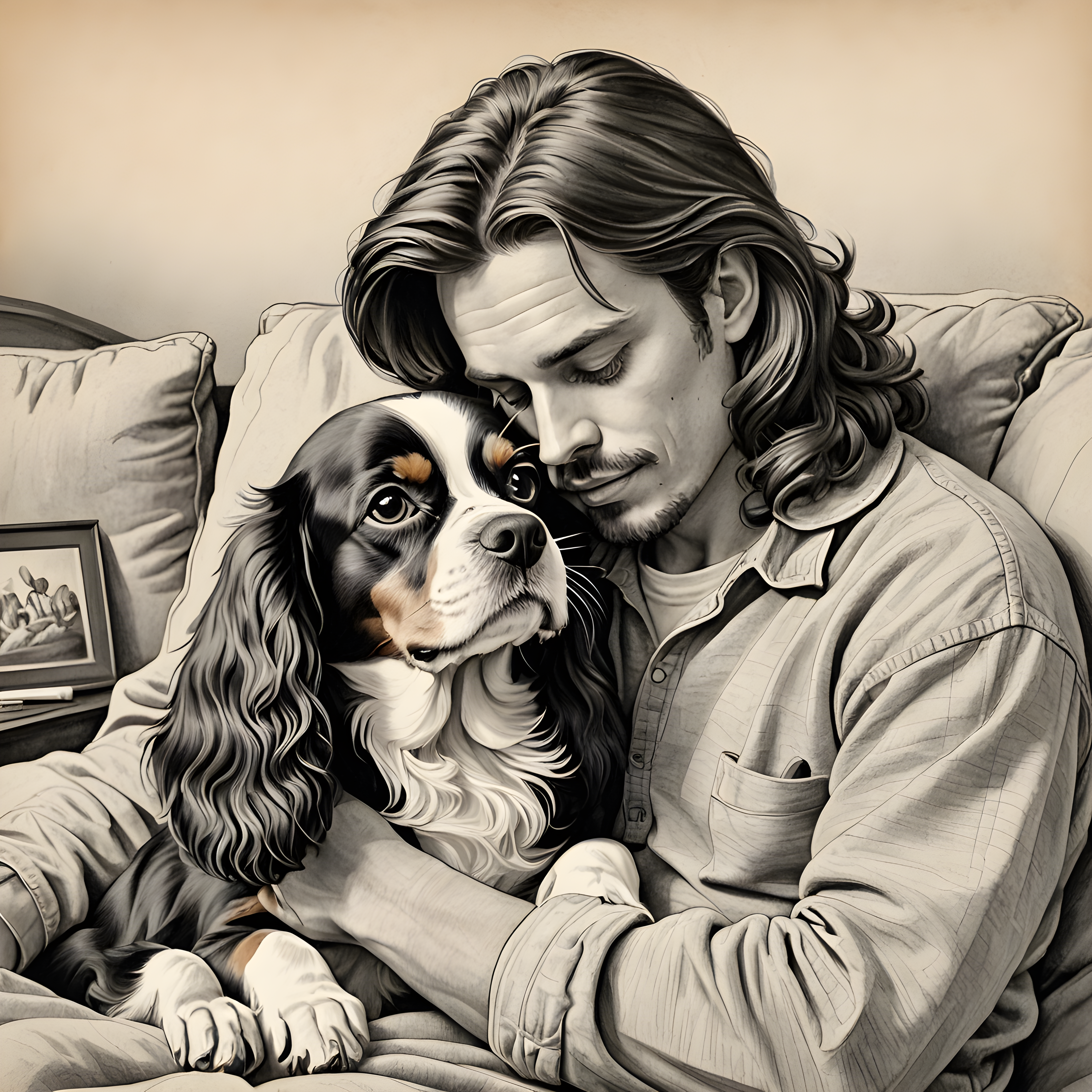 Disney Style Cavalier — Pencil Sketch (Sleepy)