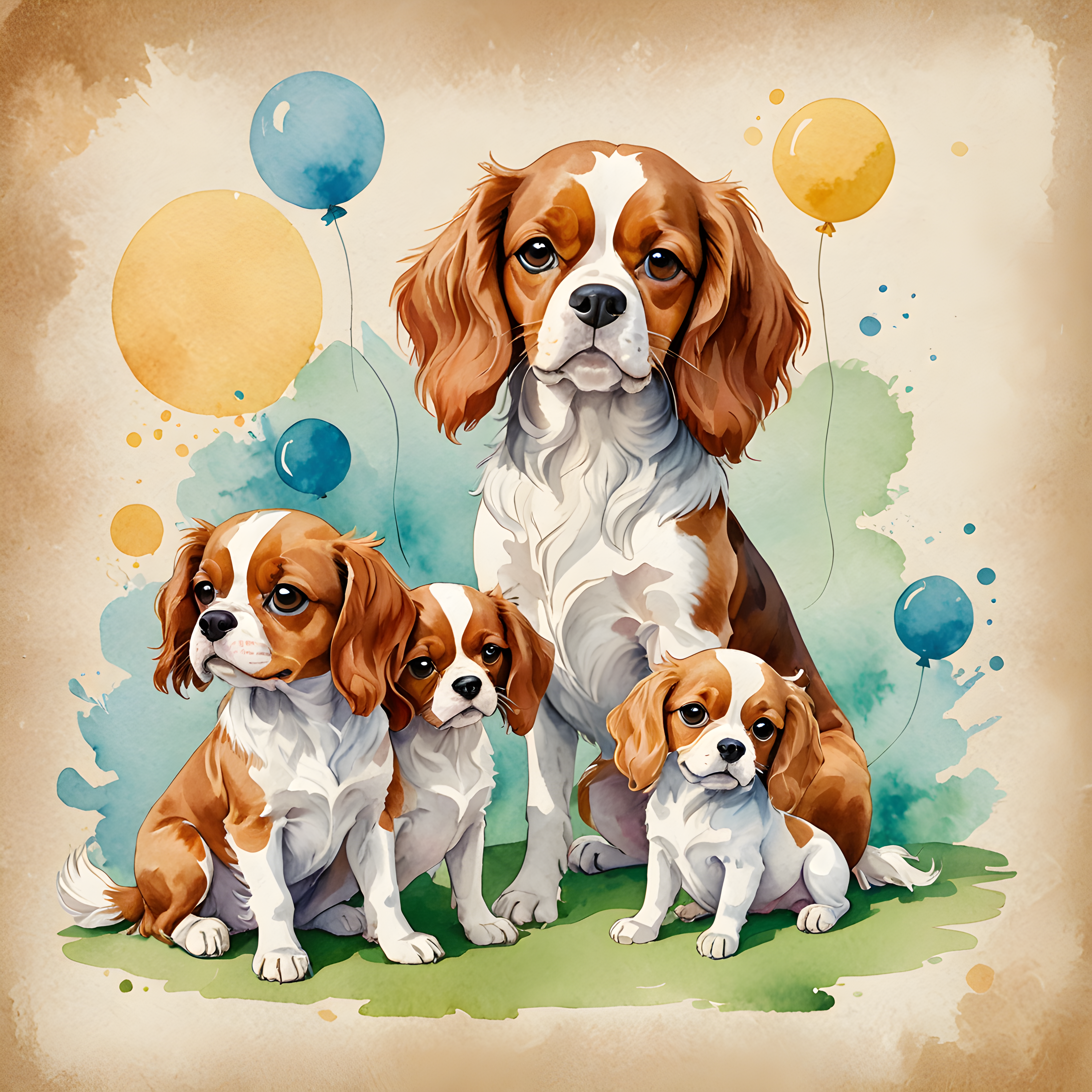 Disney Style Cavalier — Watercolor (Playful)