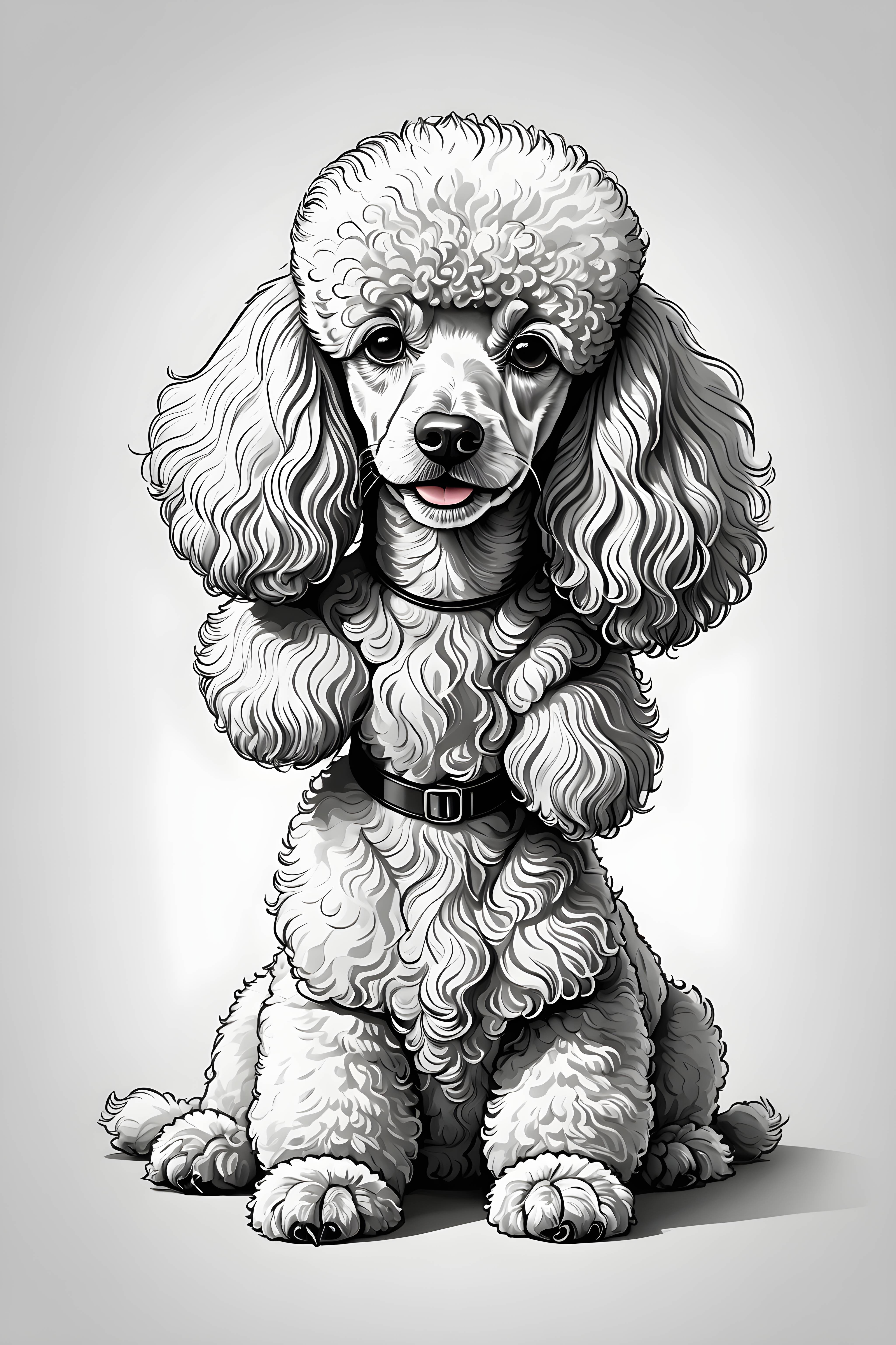 Flat Illustration Poodle — Line Art (Savage)