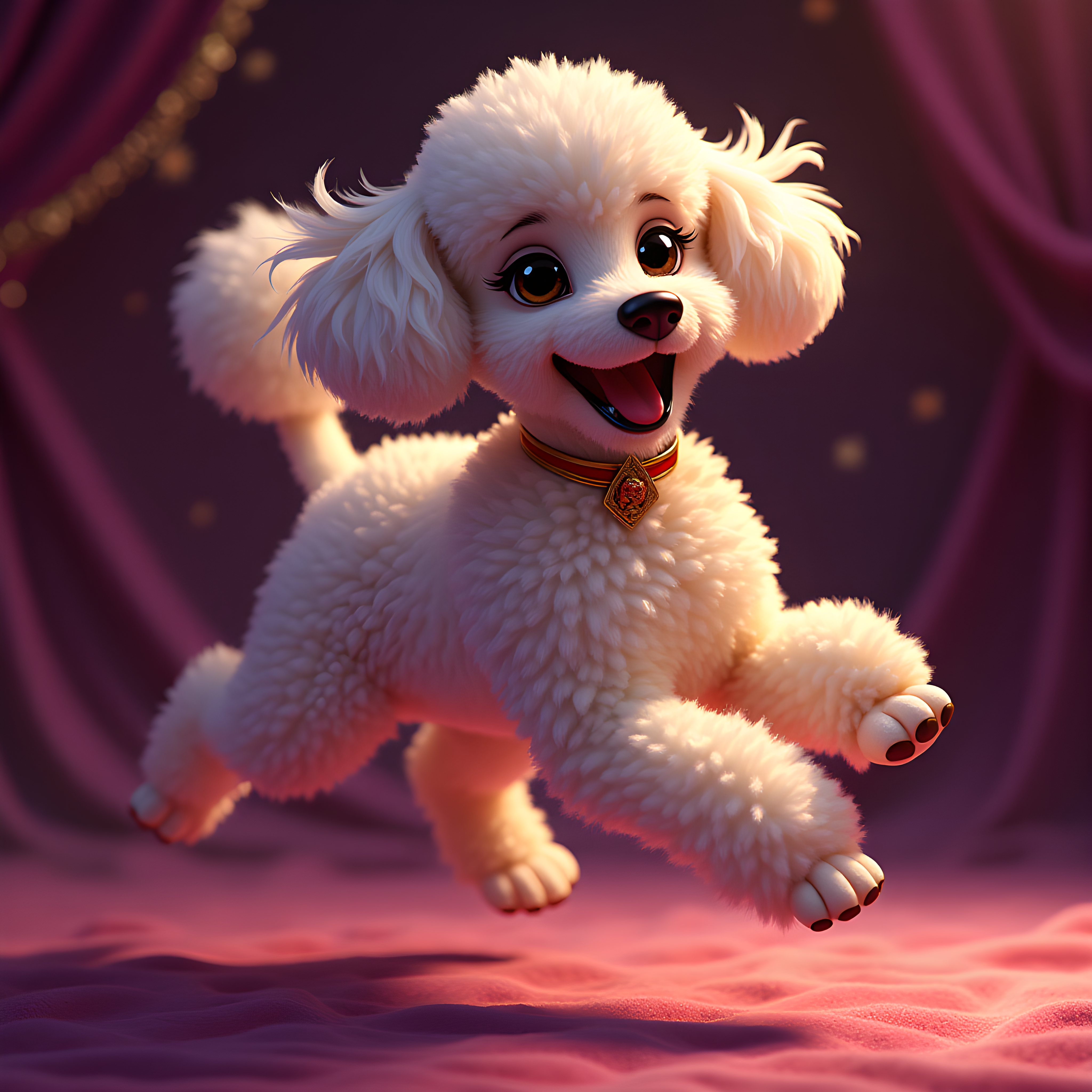 Flat Illustration Poodle — Luxury (Fantasy)