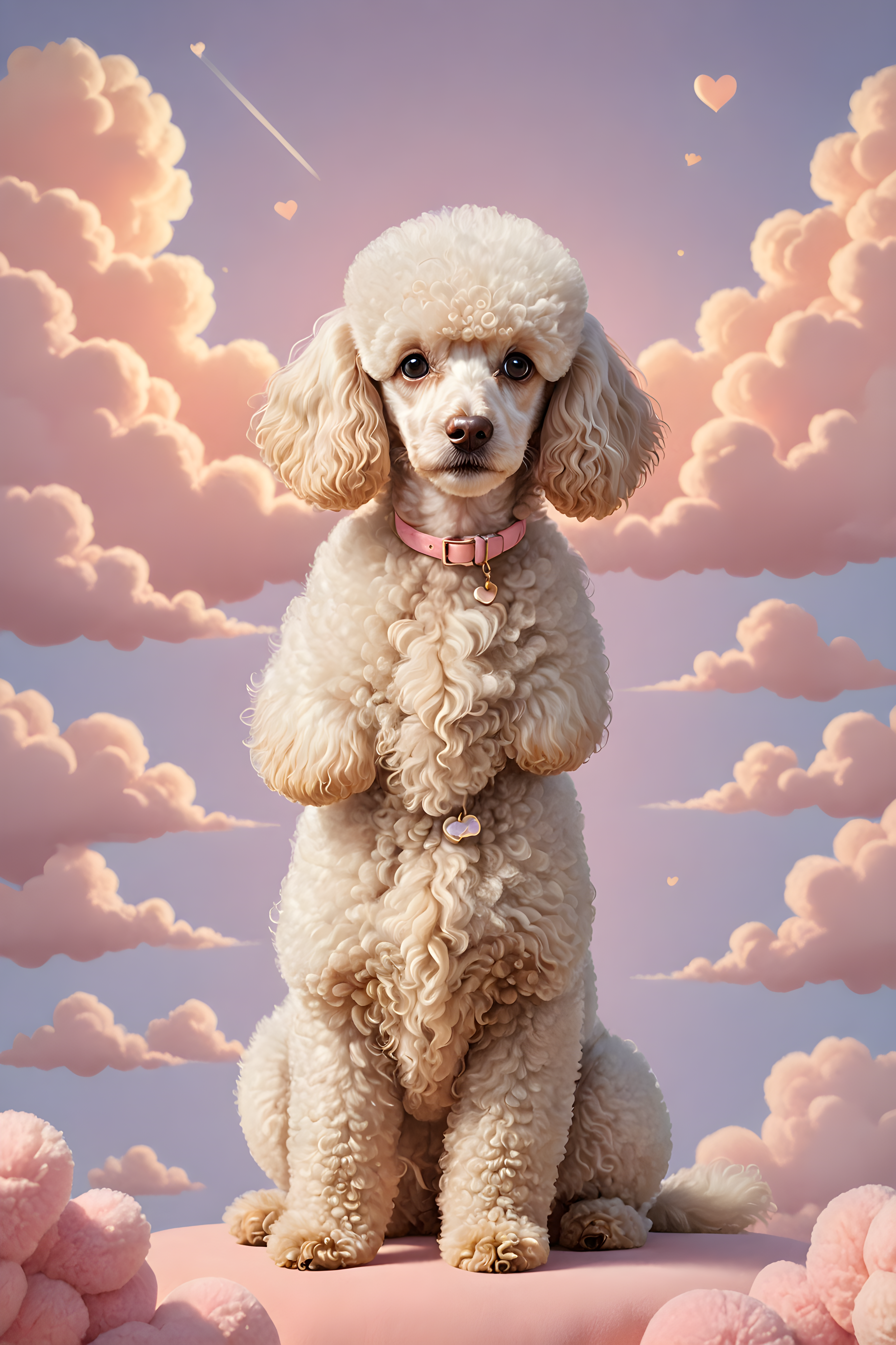 Flat Illustration Poodle — Nursery (Romantic)
