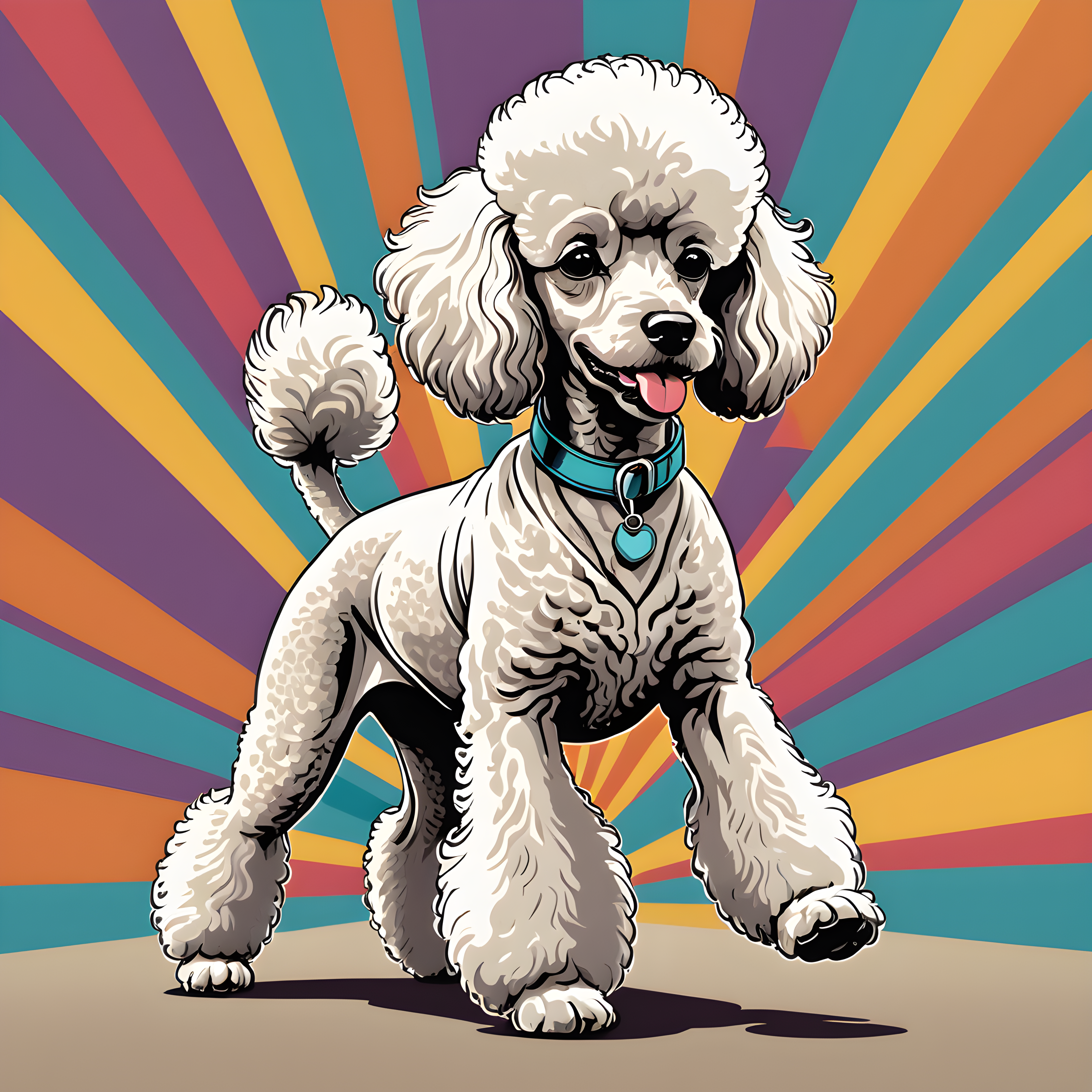 Flat Illustration Poodle — Retro (Motivational)