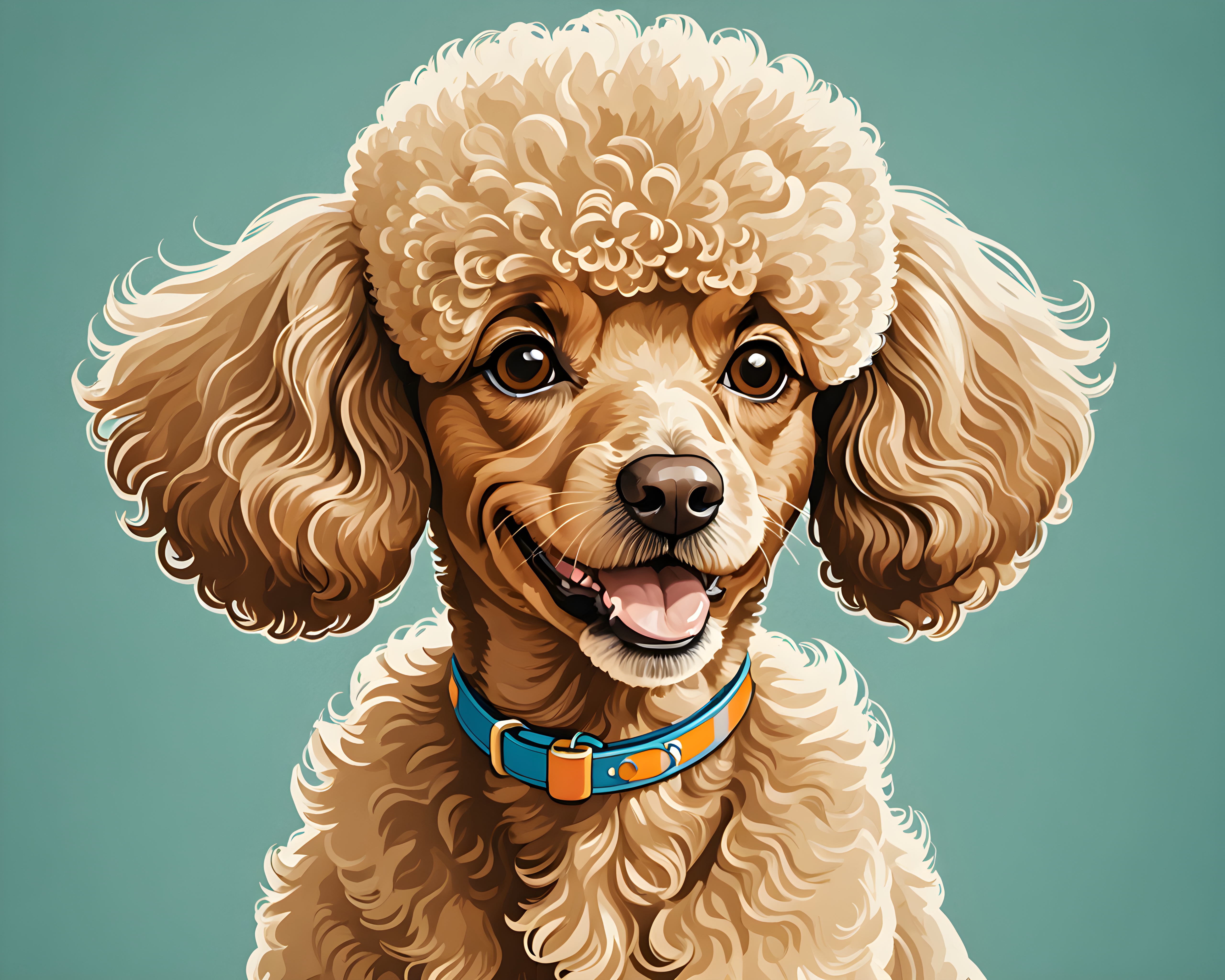 Flat Illustration Poodle — Retro (Playful)