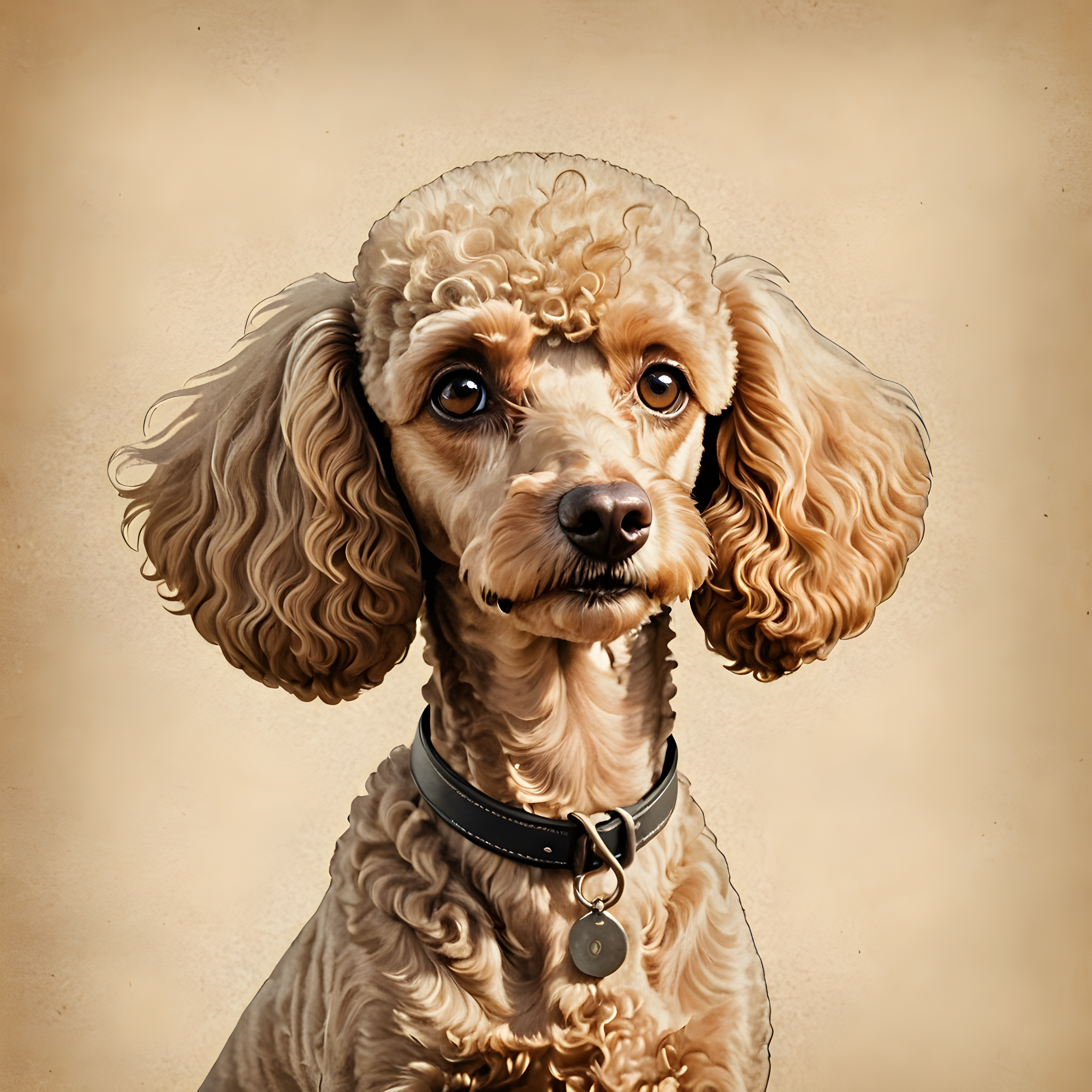 Flat Illustration Poodle — Vintage Poster (Aesthetic)