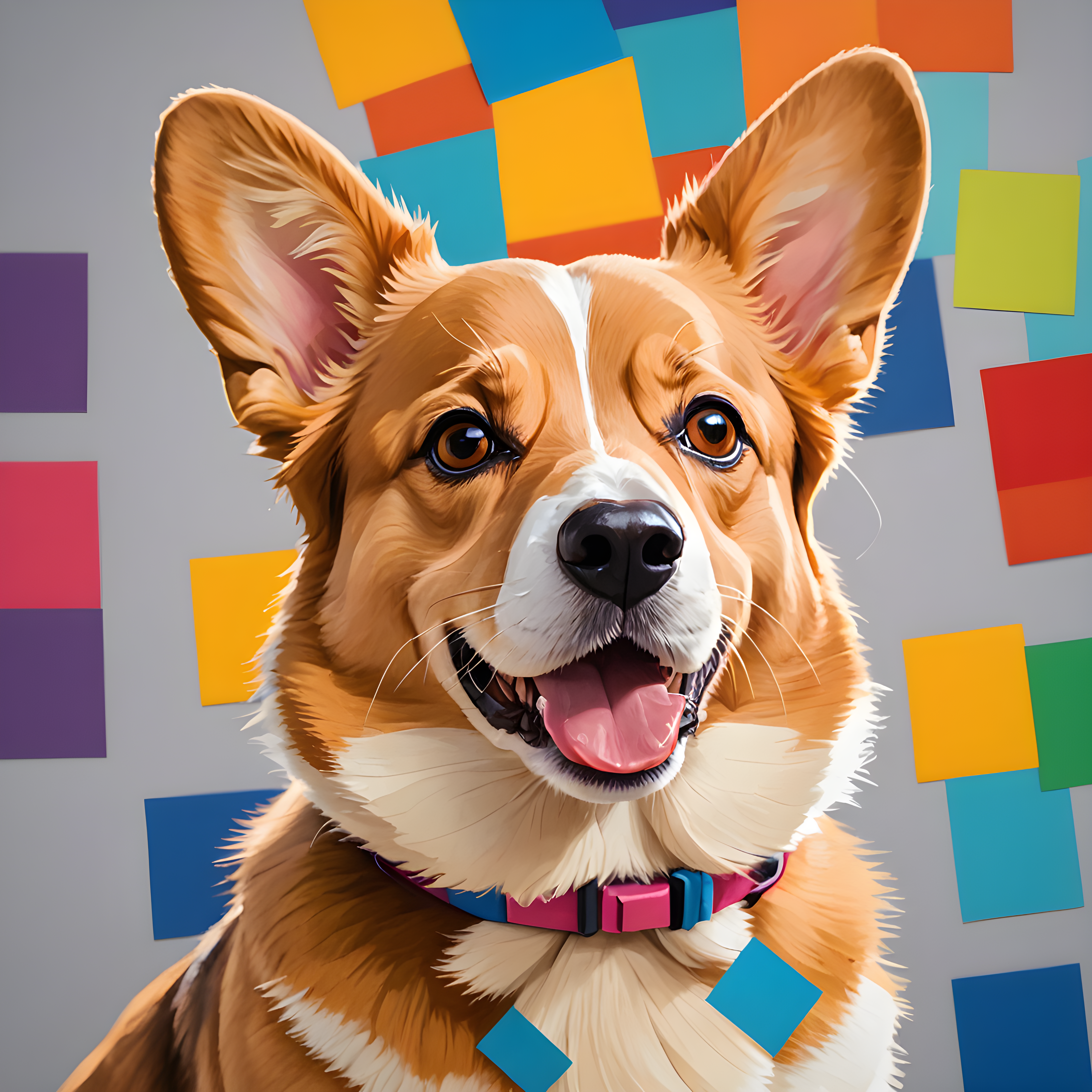 Pixar Style Corgi — Abstract (Energetic)