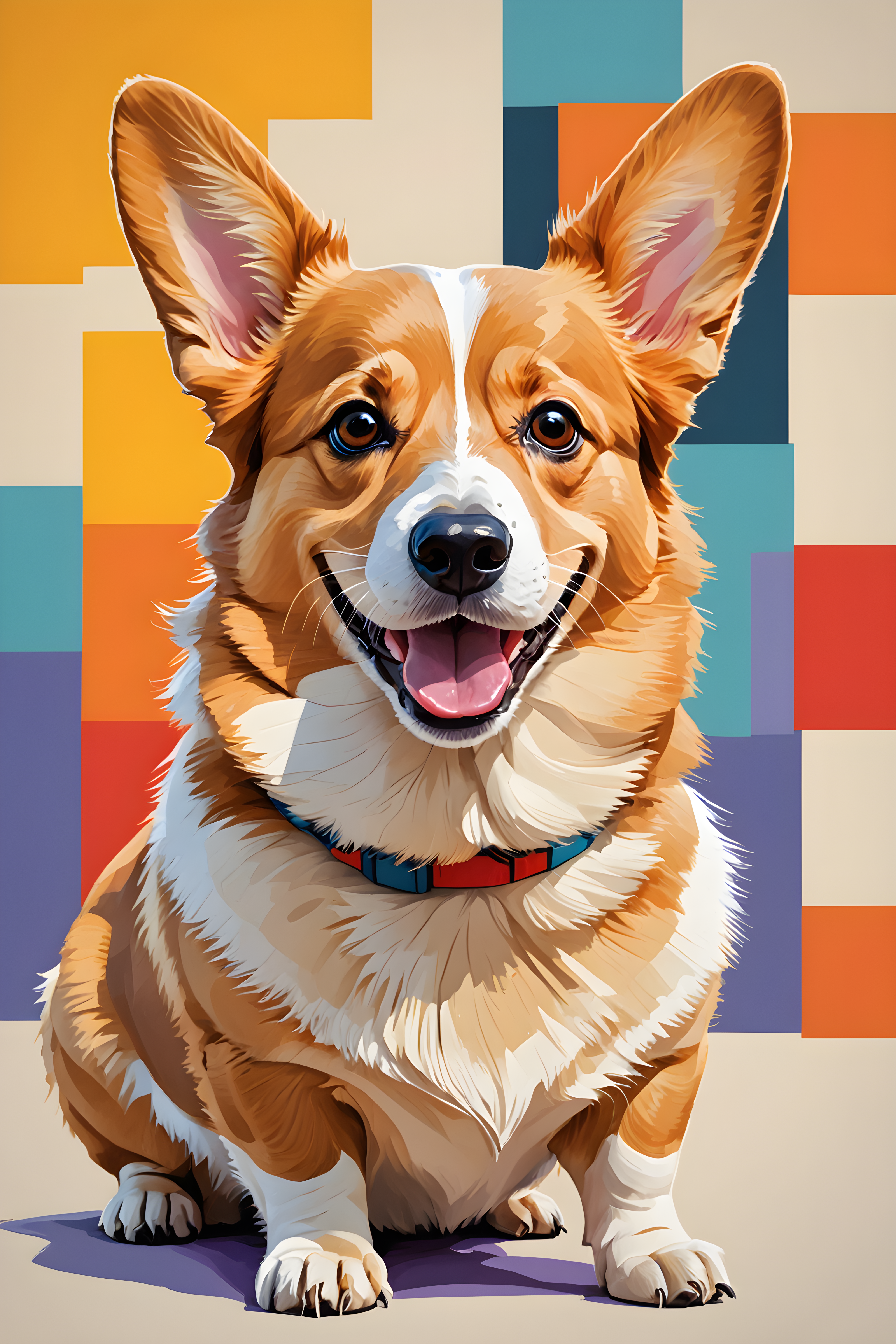 Pixar Style Corgi — Abstract (Happy)