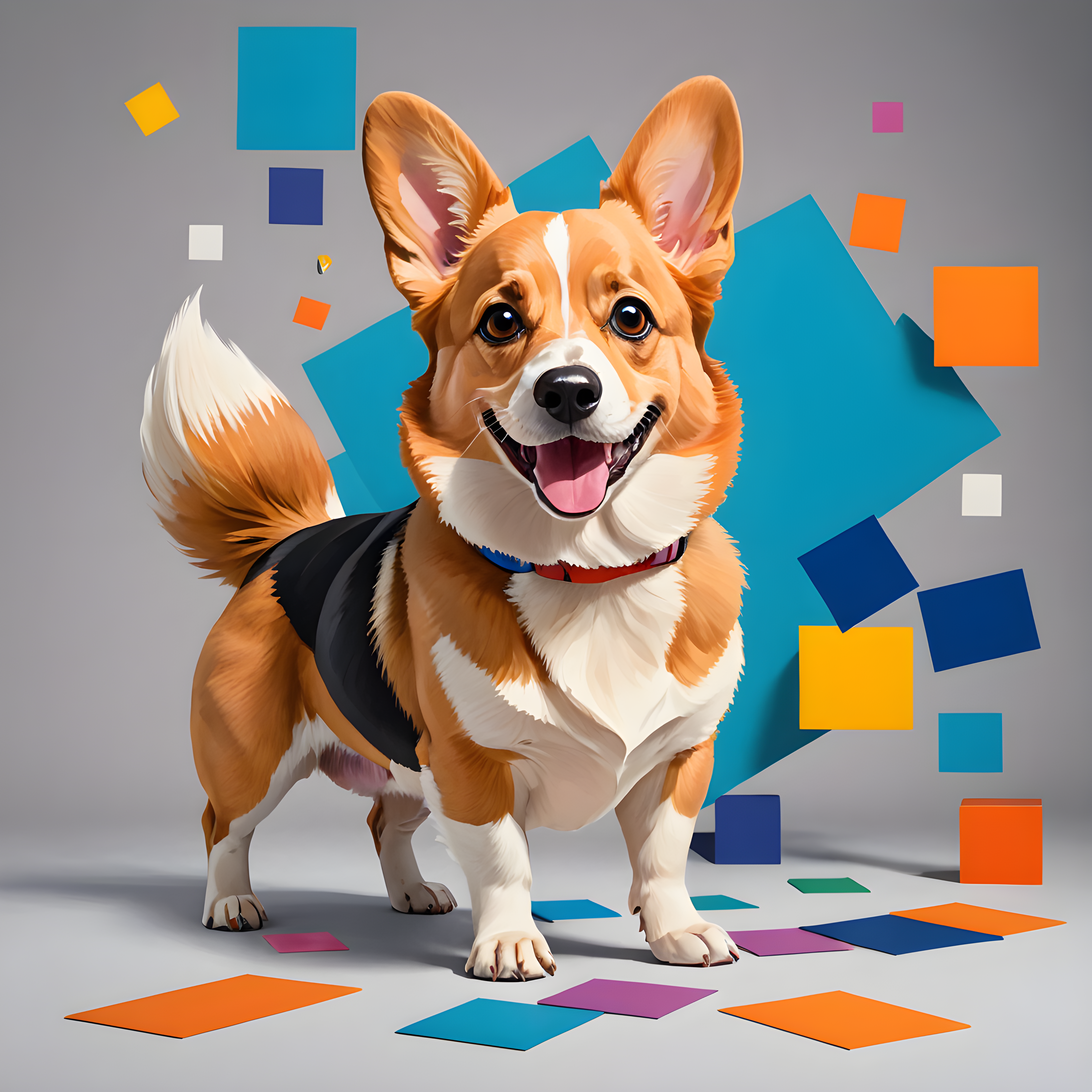 Pixar Style Corgi — Abstract (Playful)