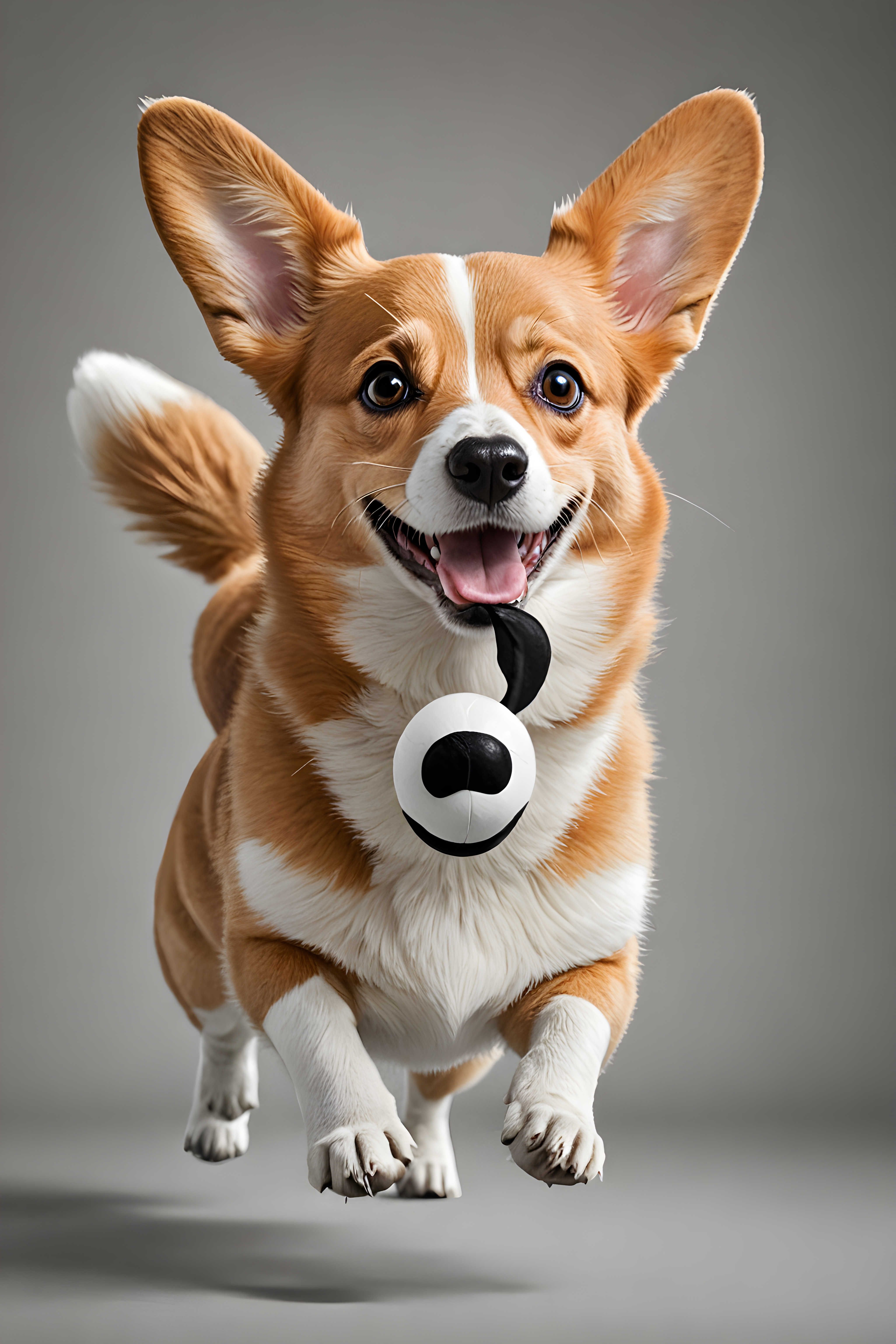 Pixar Style Corgi — Black & White (Cute)