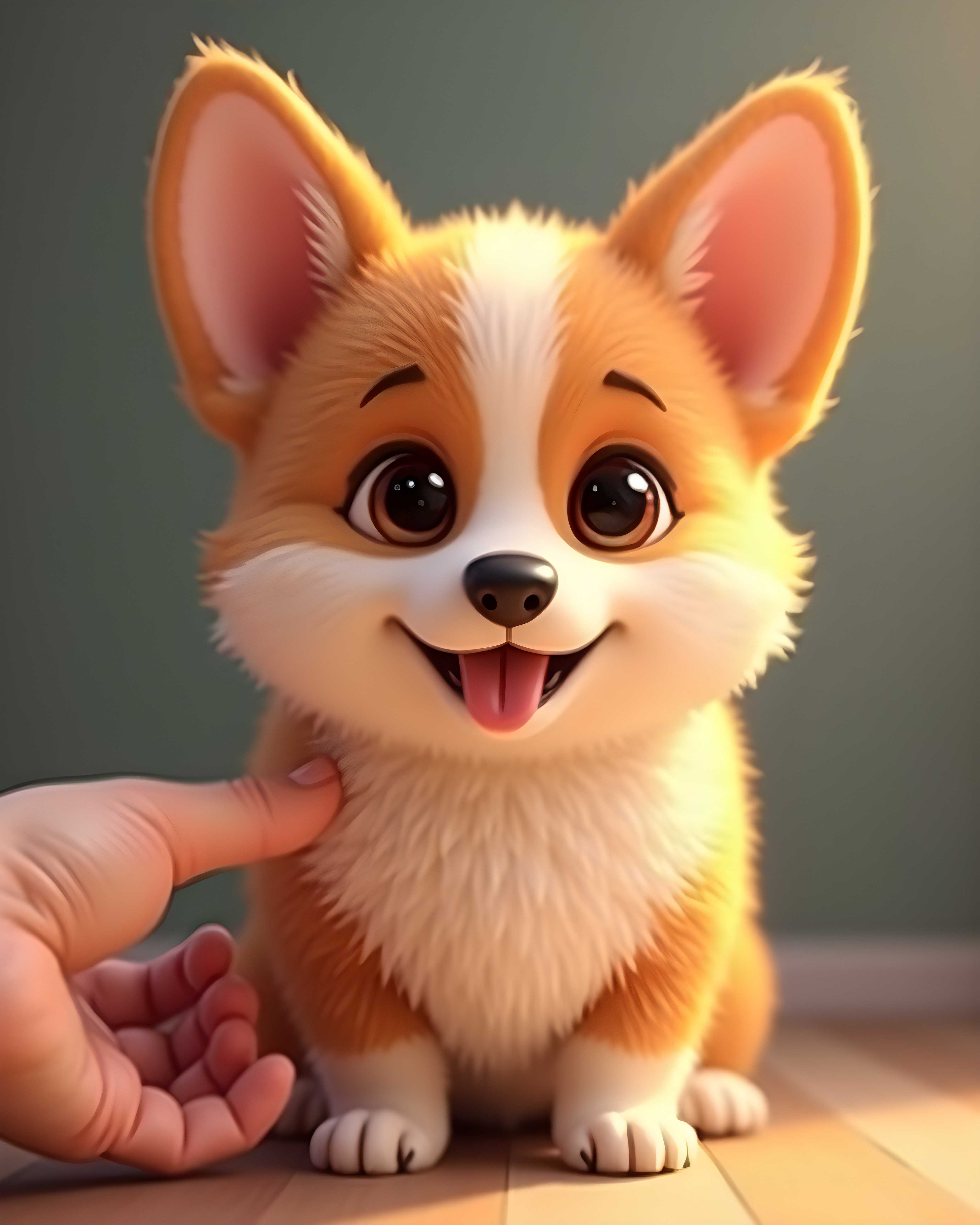 Pixar Style Corgi — Hyper-Realistic (Cute) — Wall Art (Printable) — Portrait 4×5