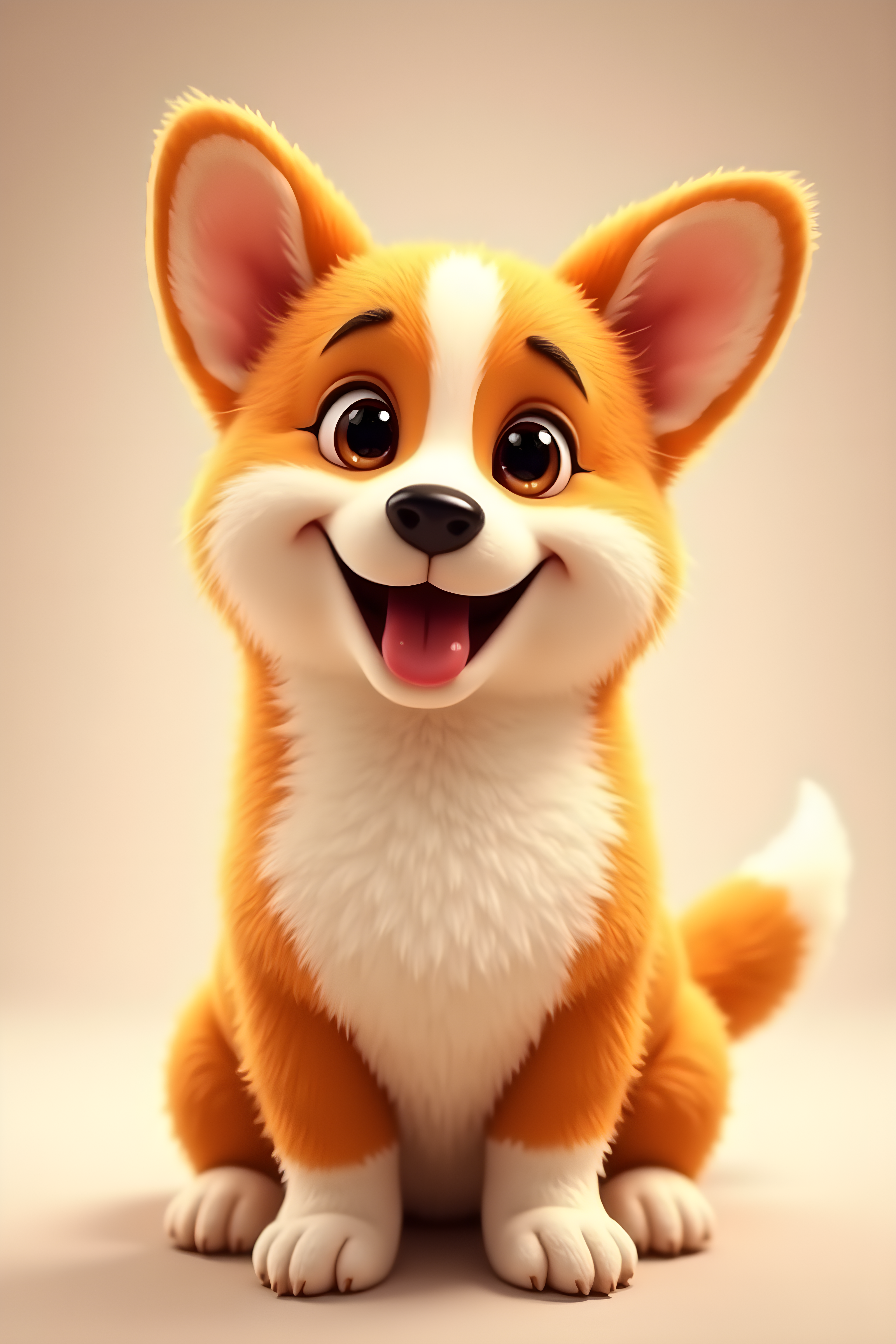 Pixar Style Corgi — Realistic (Happy)