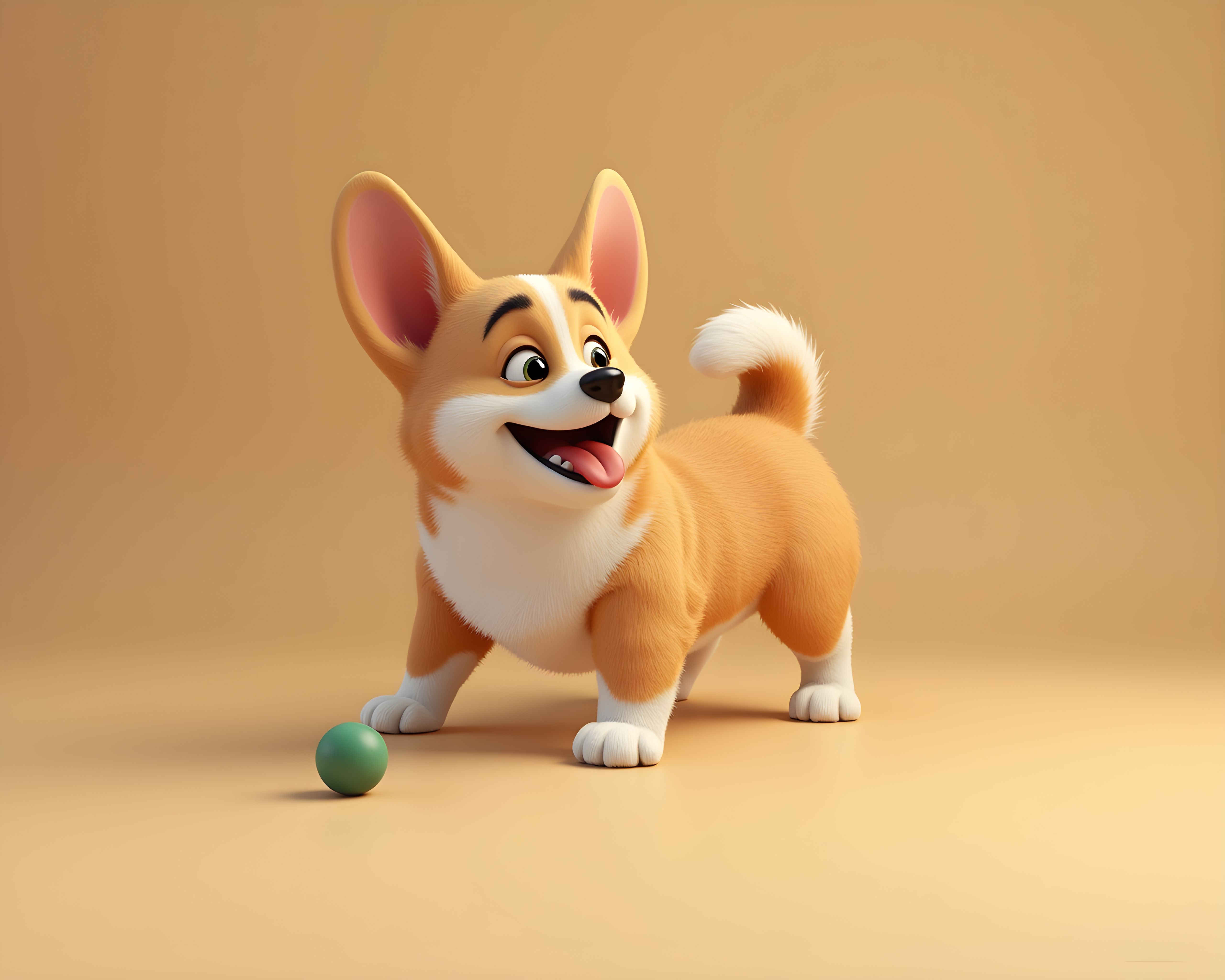 Pixar Style Corgi — Realistic (Playful)