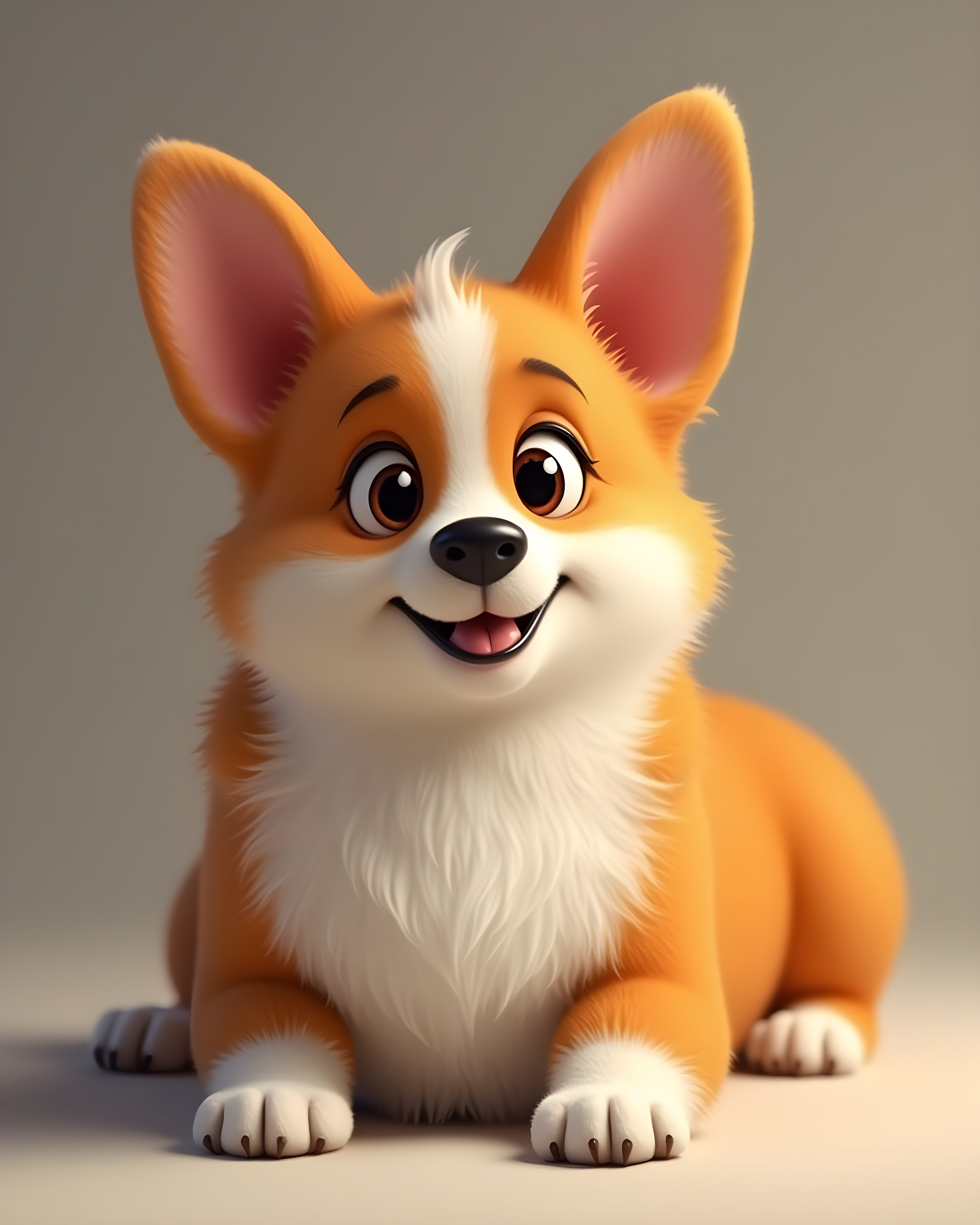 Pixar Style Corgi — Realistic (Savage) — Wall Art (Printable) — Portrait 4×5