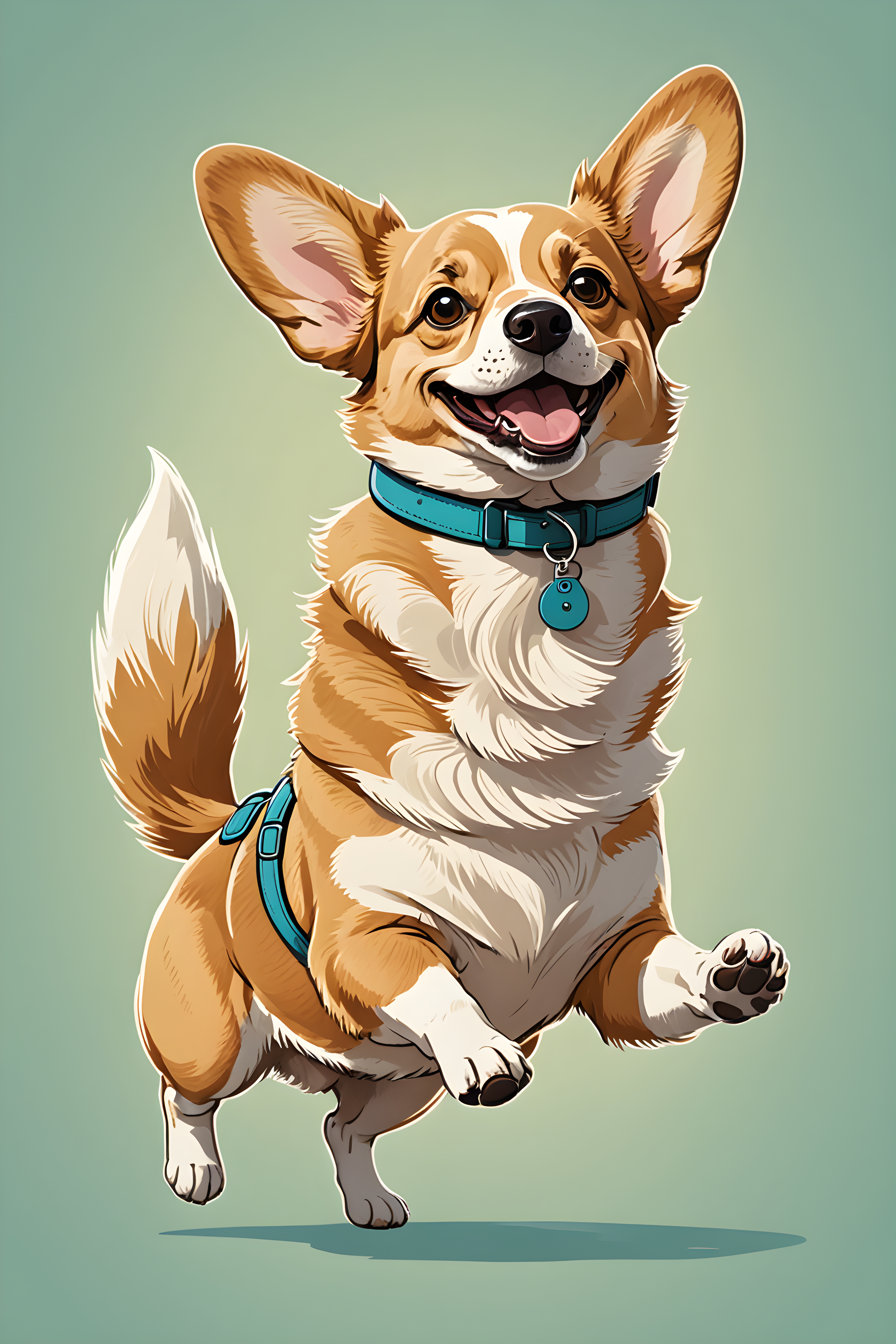 Pixar Style Corgi — Retro (Funny)