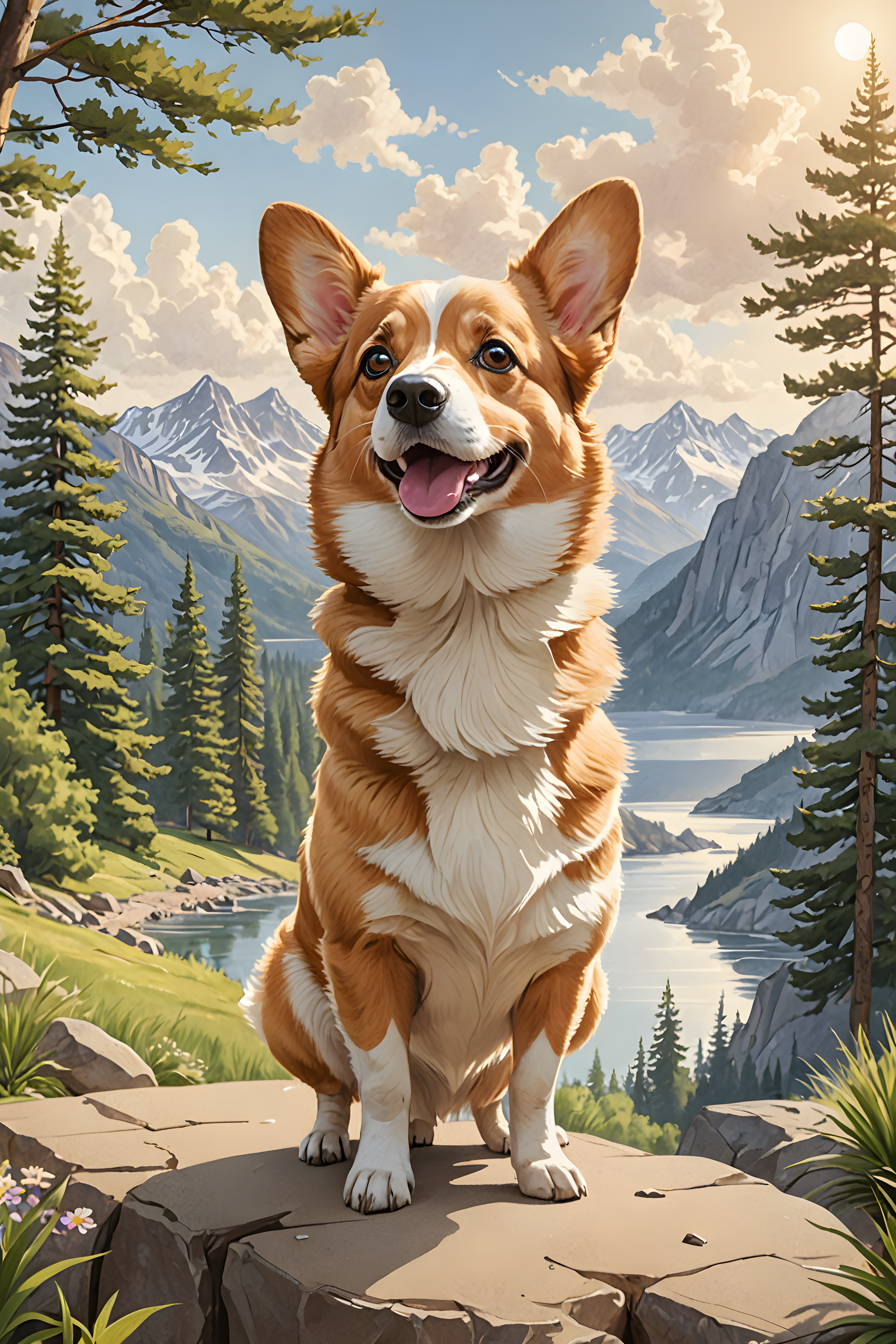 Pixar Style Corgi — Pencil Sketch (Motivational)