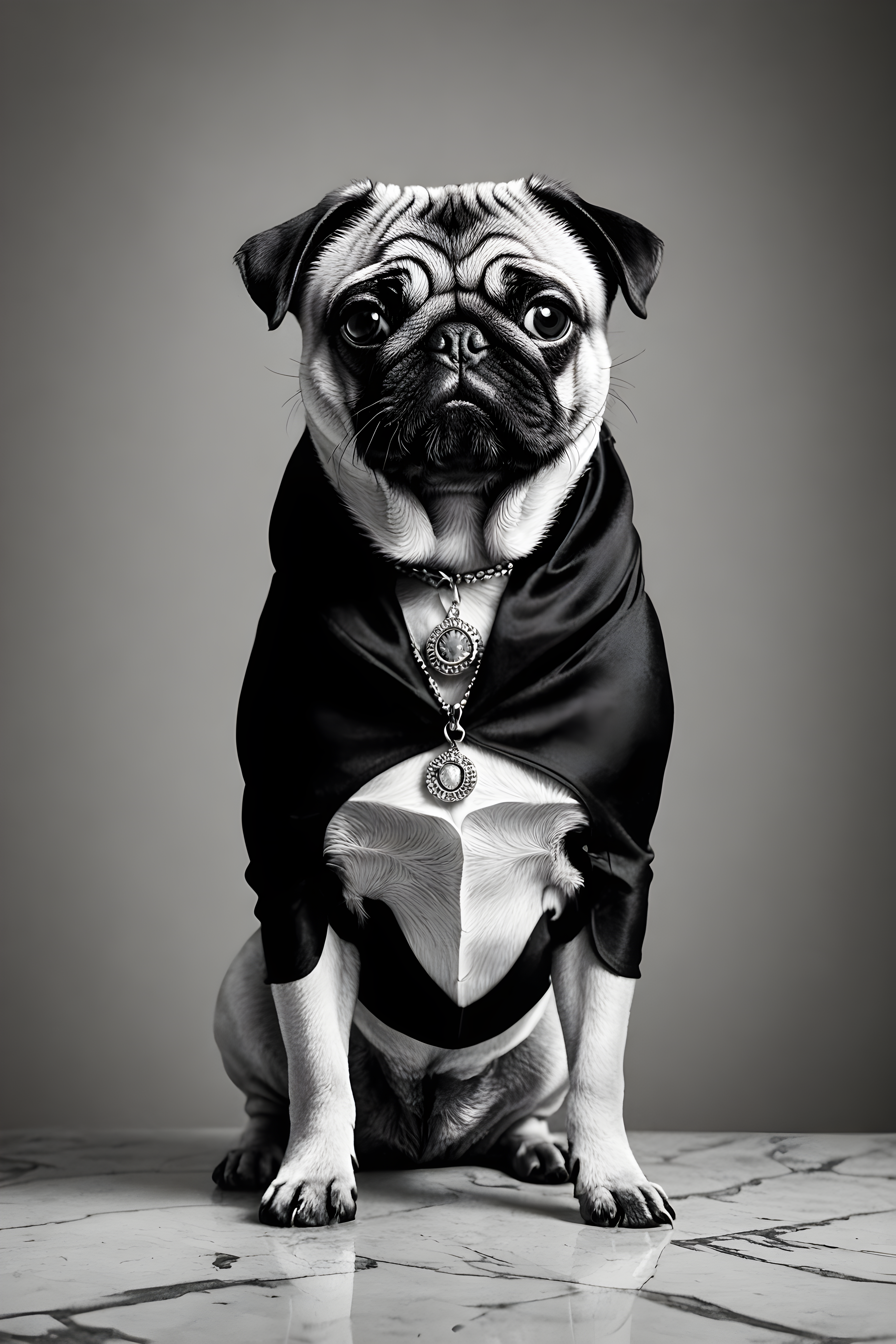 Pop Art Pug — Black & White (Luxury)