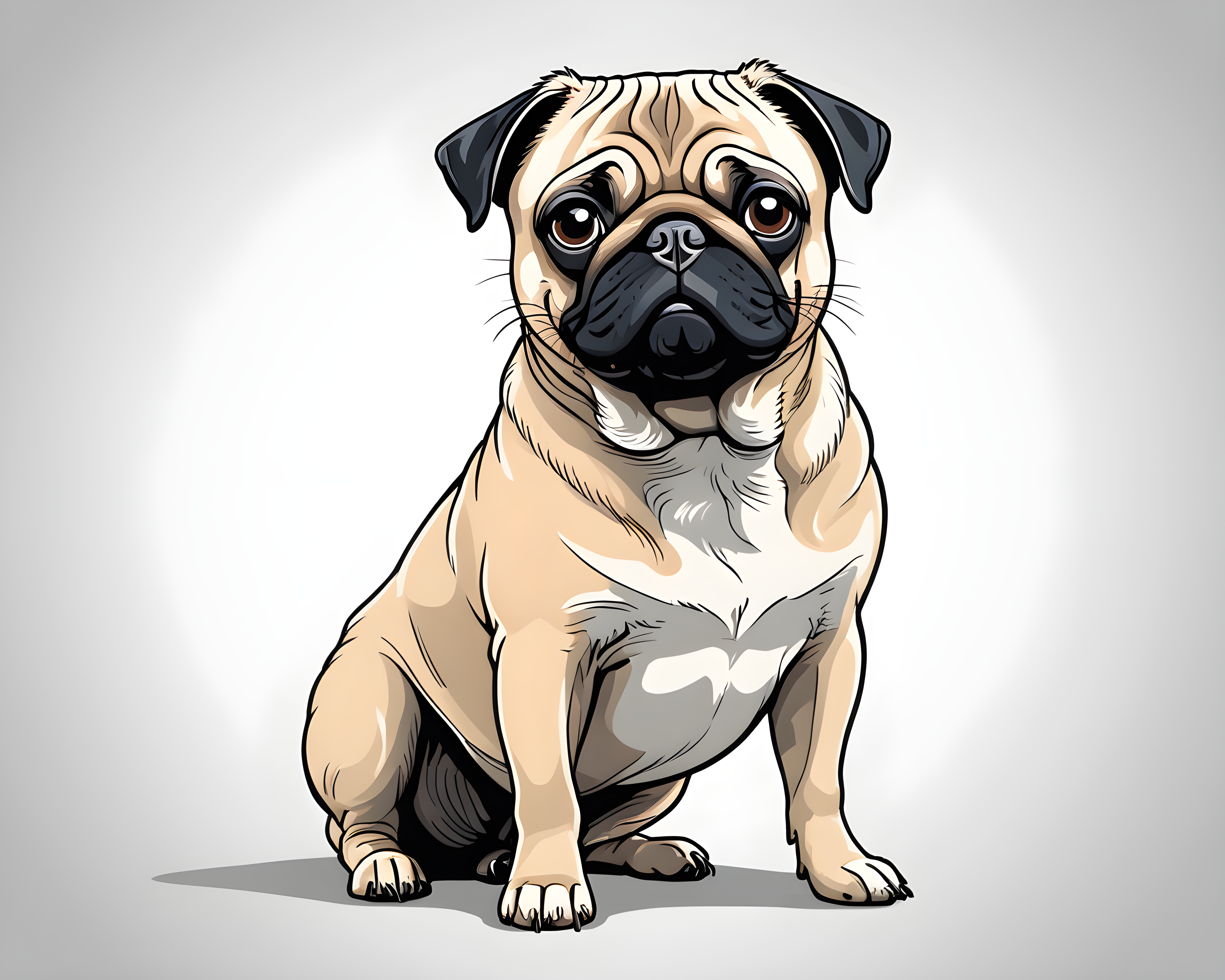 Pop Art Pug — Line Art (Motivational)