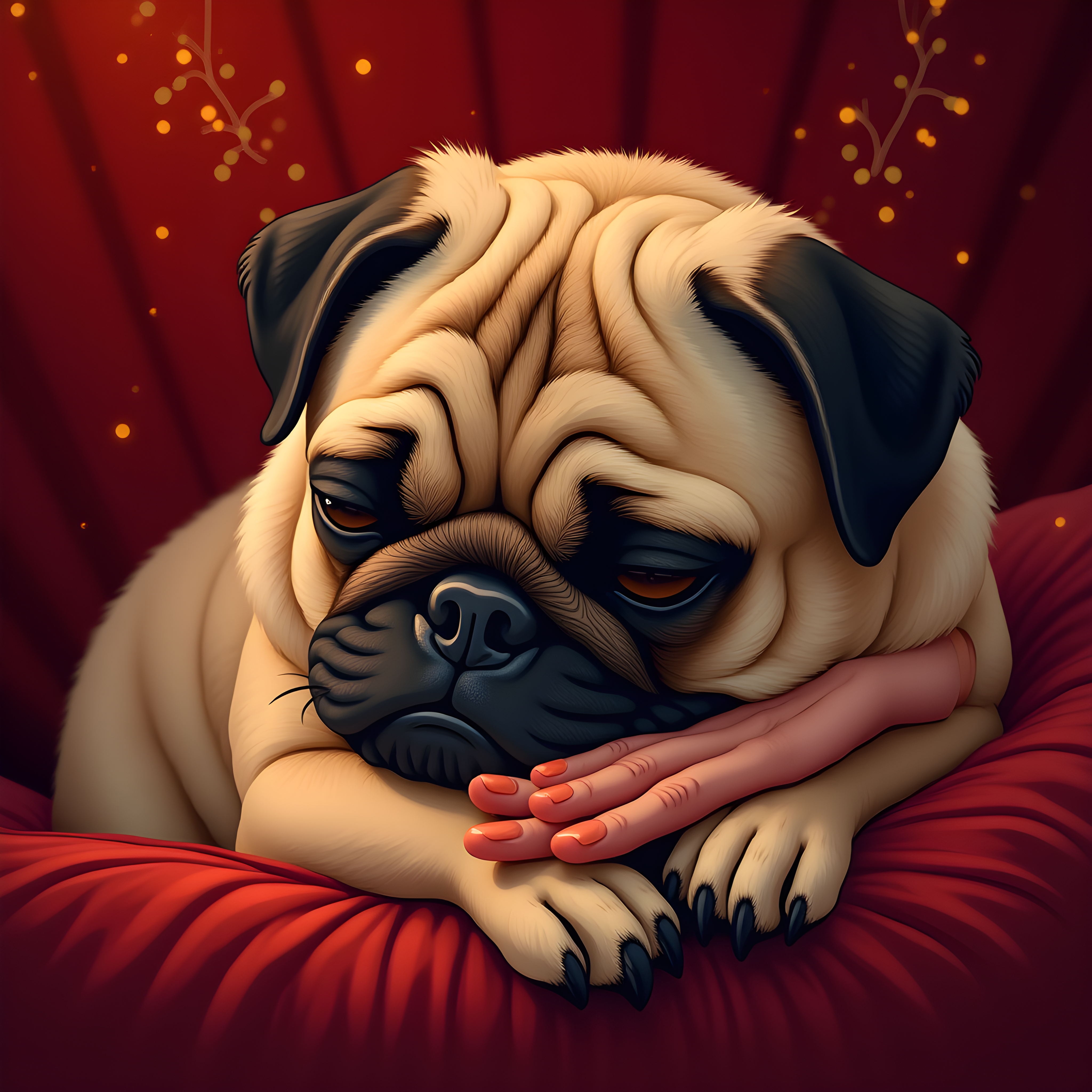Pop Art Pug — Luxury (Sleepy)