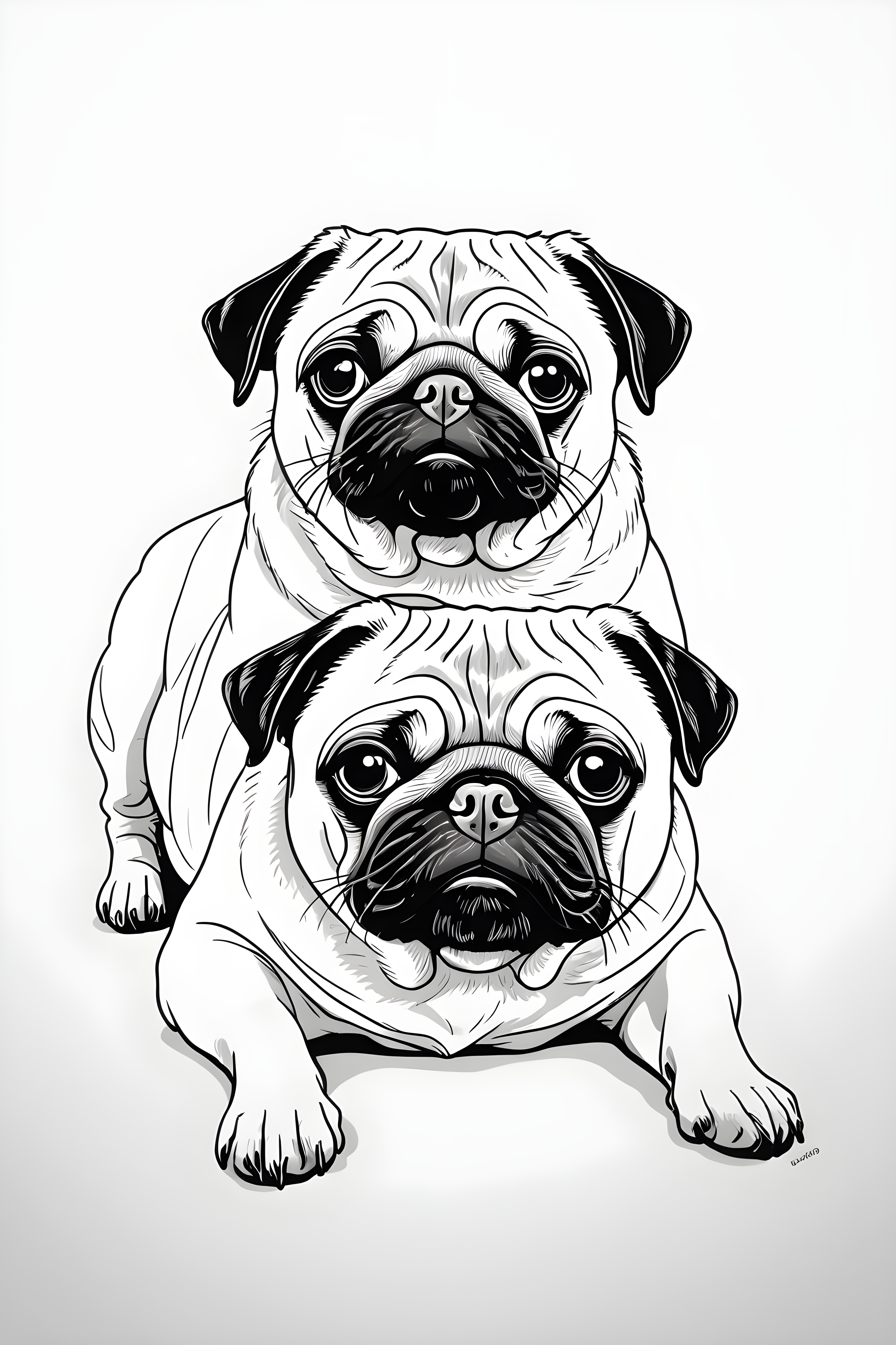 Pop Art Pug — Minimalist Line Art (Funny)