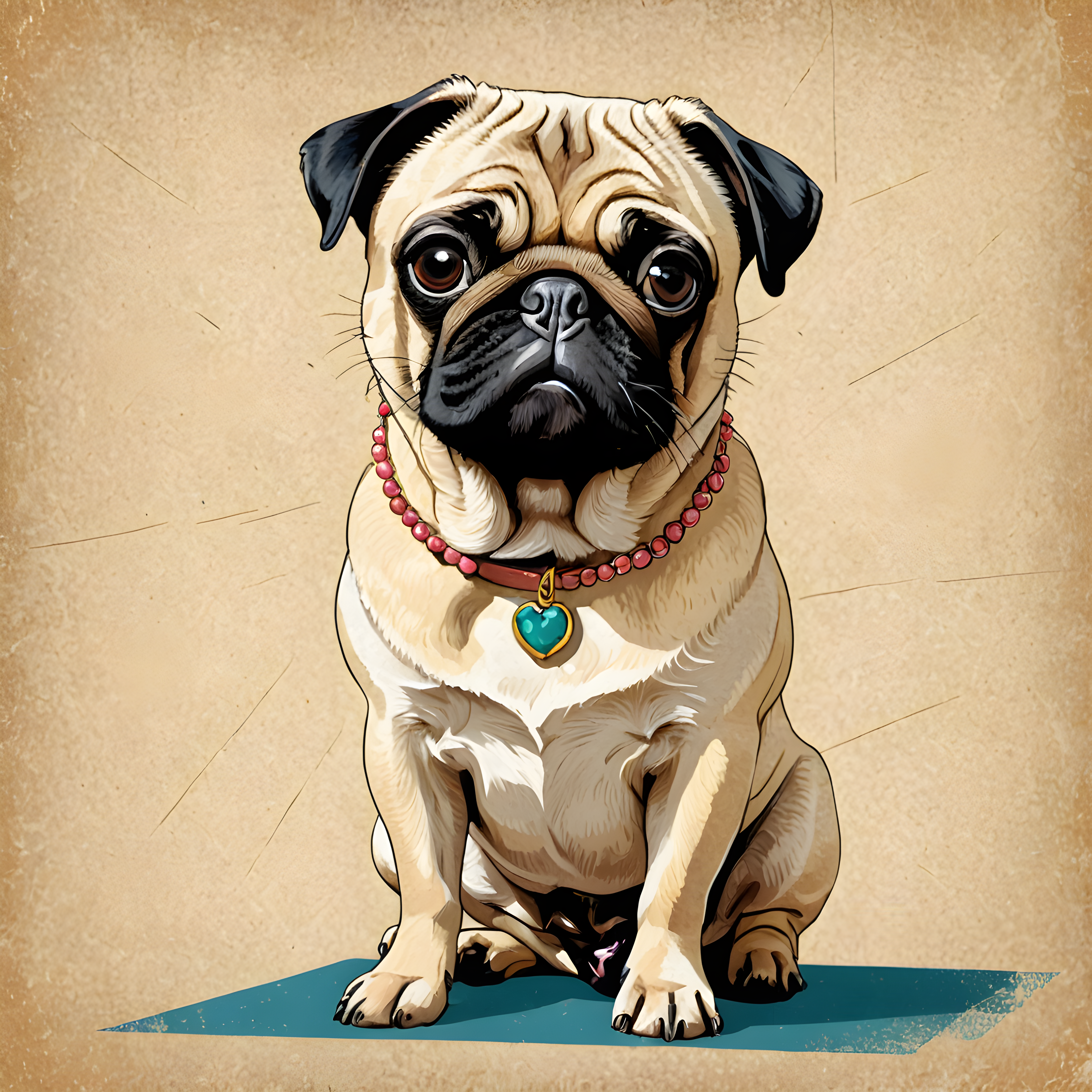 Pop Art Pug — Vintage Poster (Luxury)