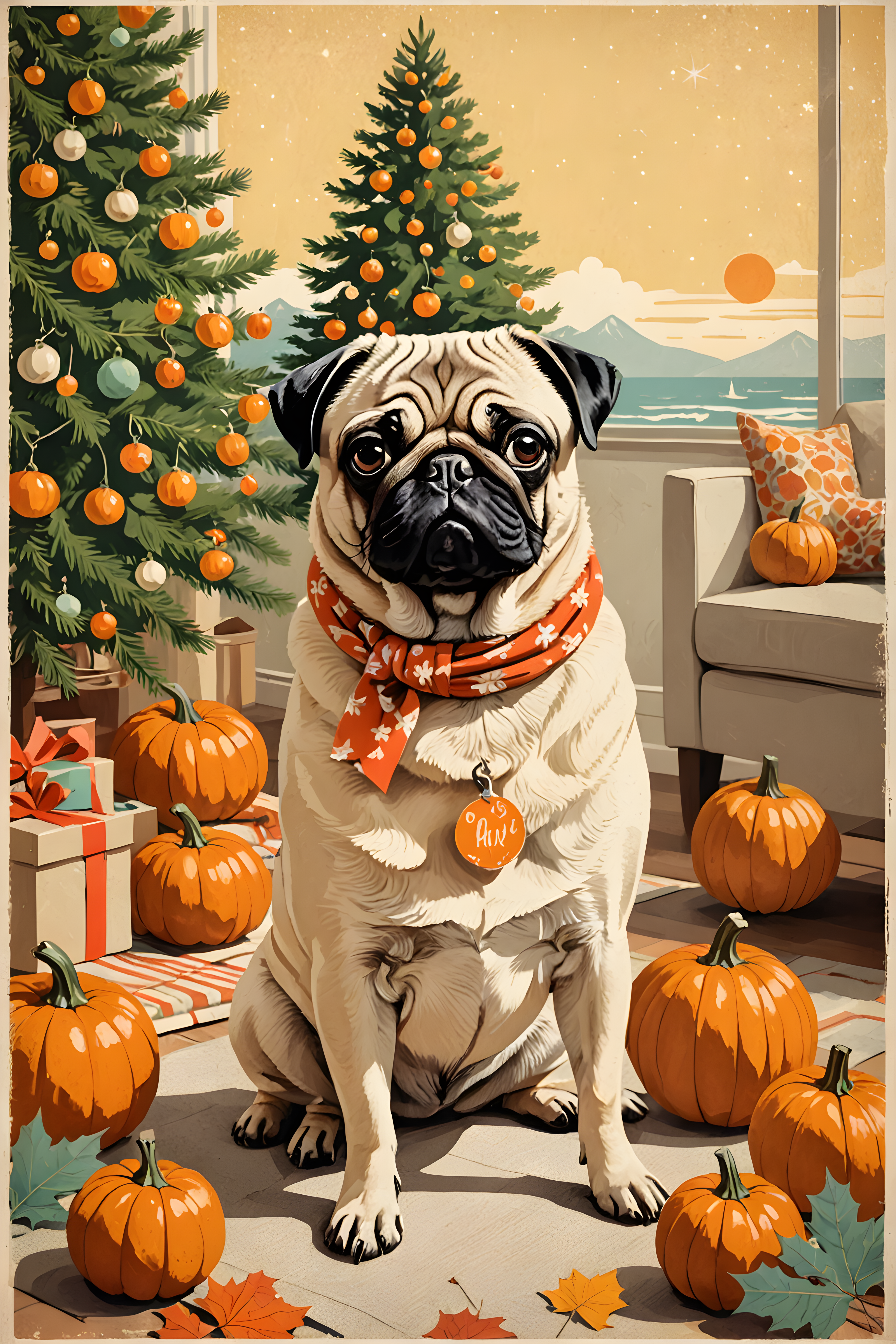 Pop Art Pug — Vintage Poster (Seasonal)
