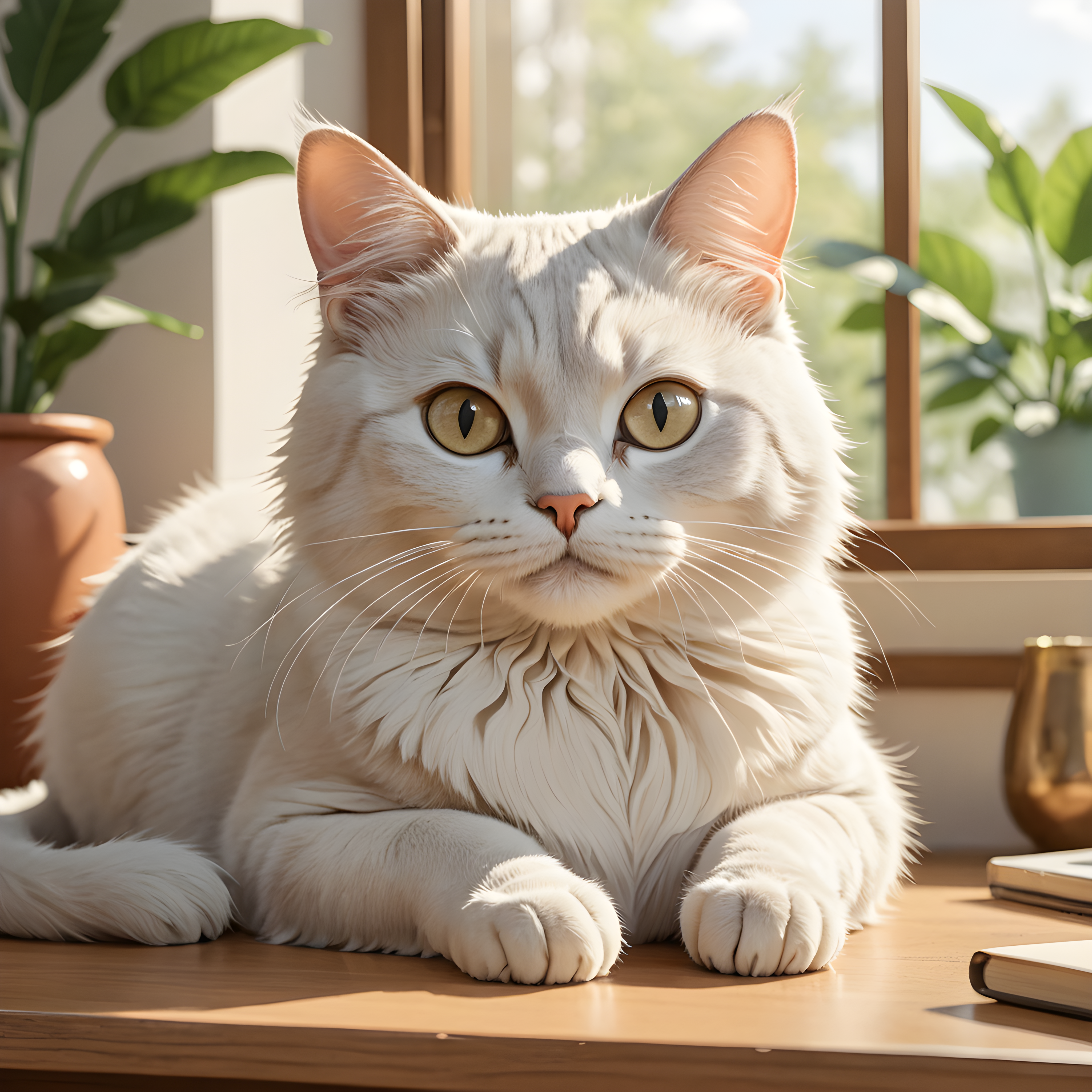 Studio Ghibli Cat — Line Art (Romantic)