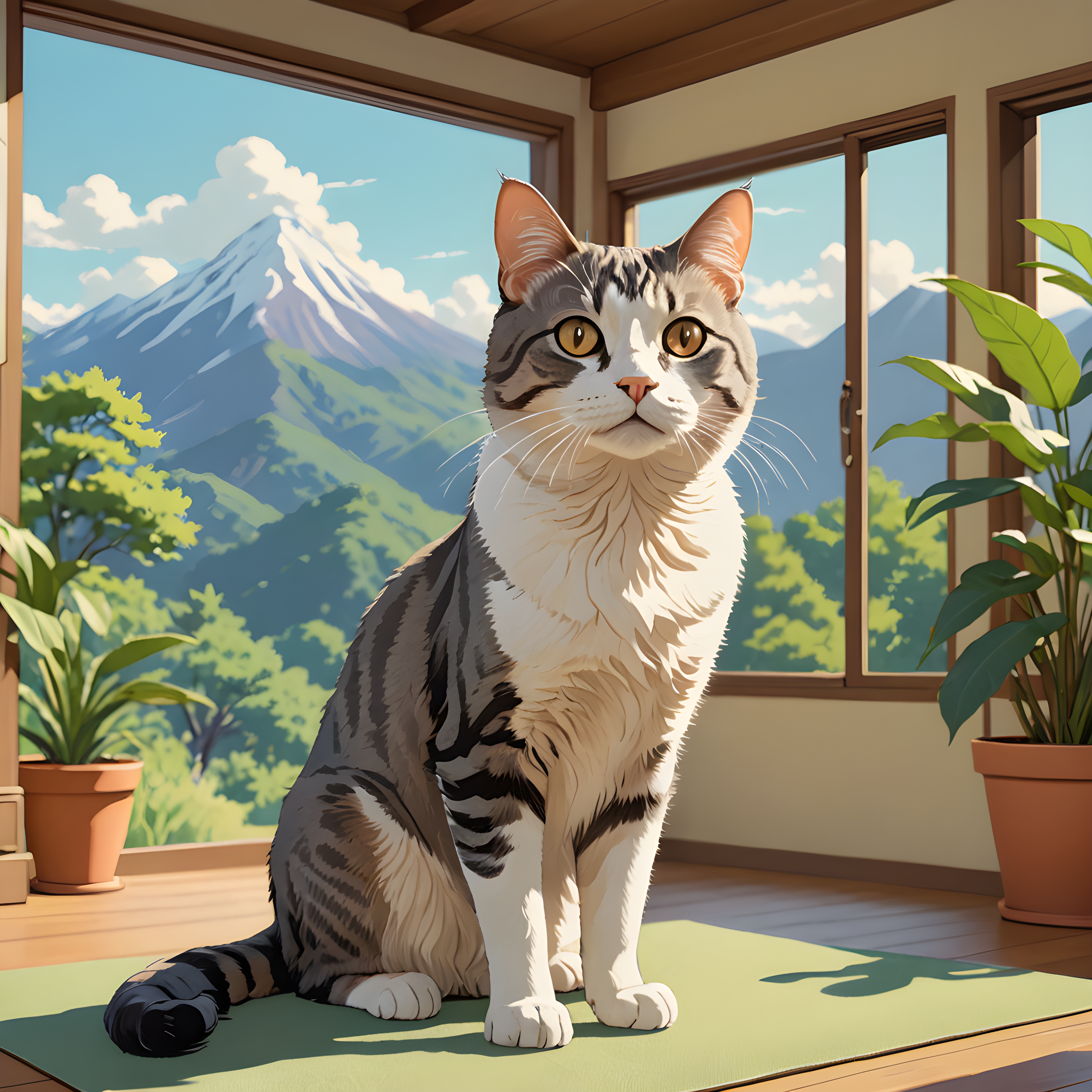 Studio Ghibli Cat — Retro (Motivational)