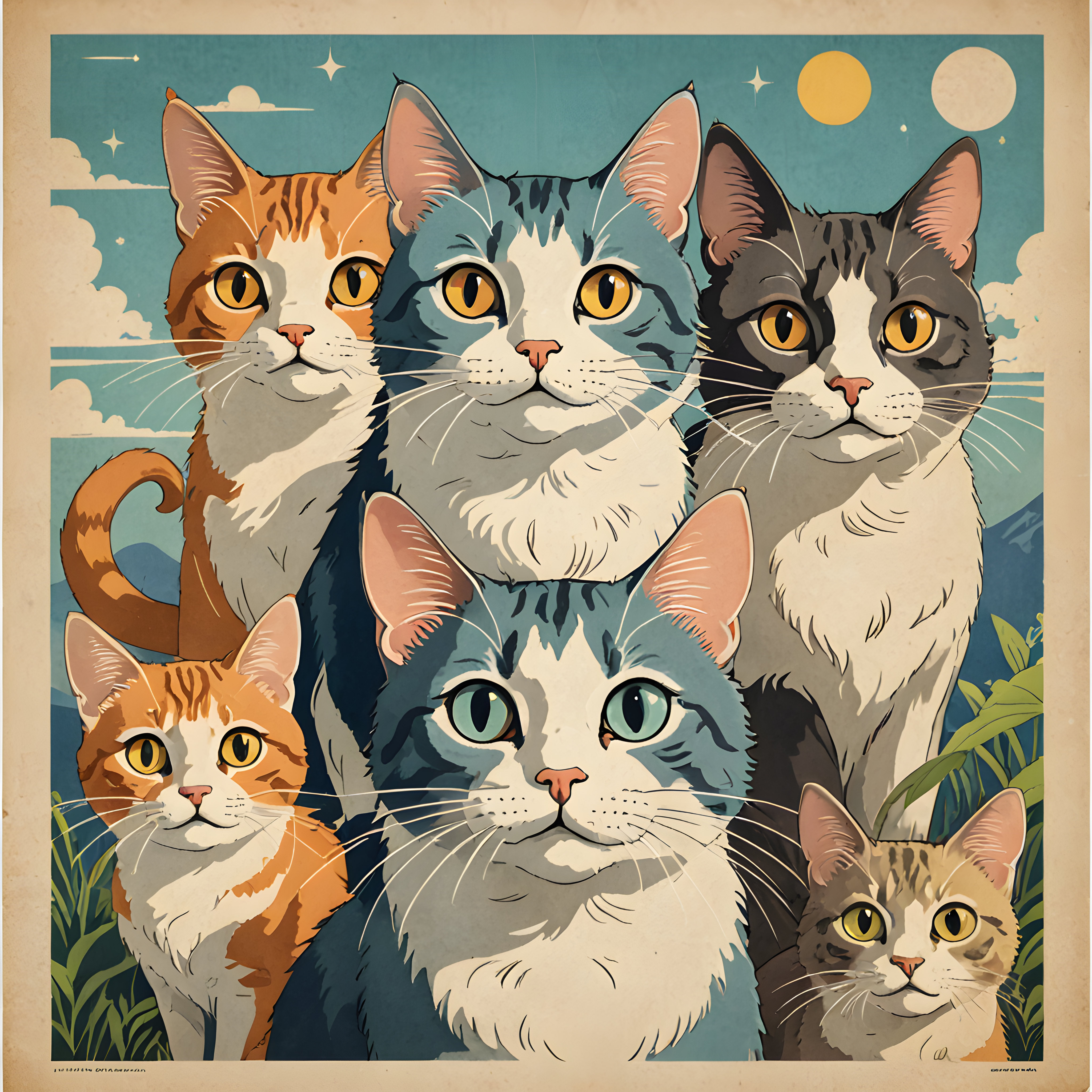 Studio Ghibli Cat — Vintage Poster (Fantasy)