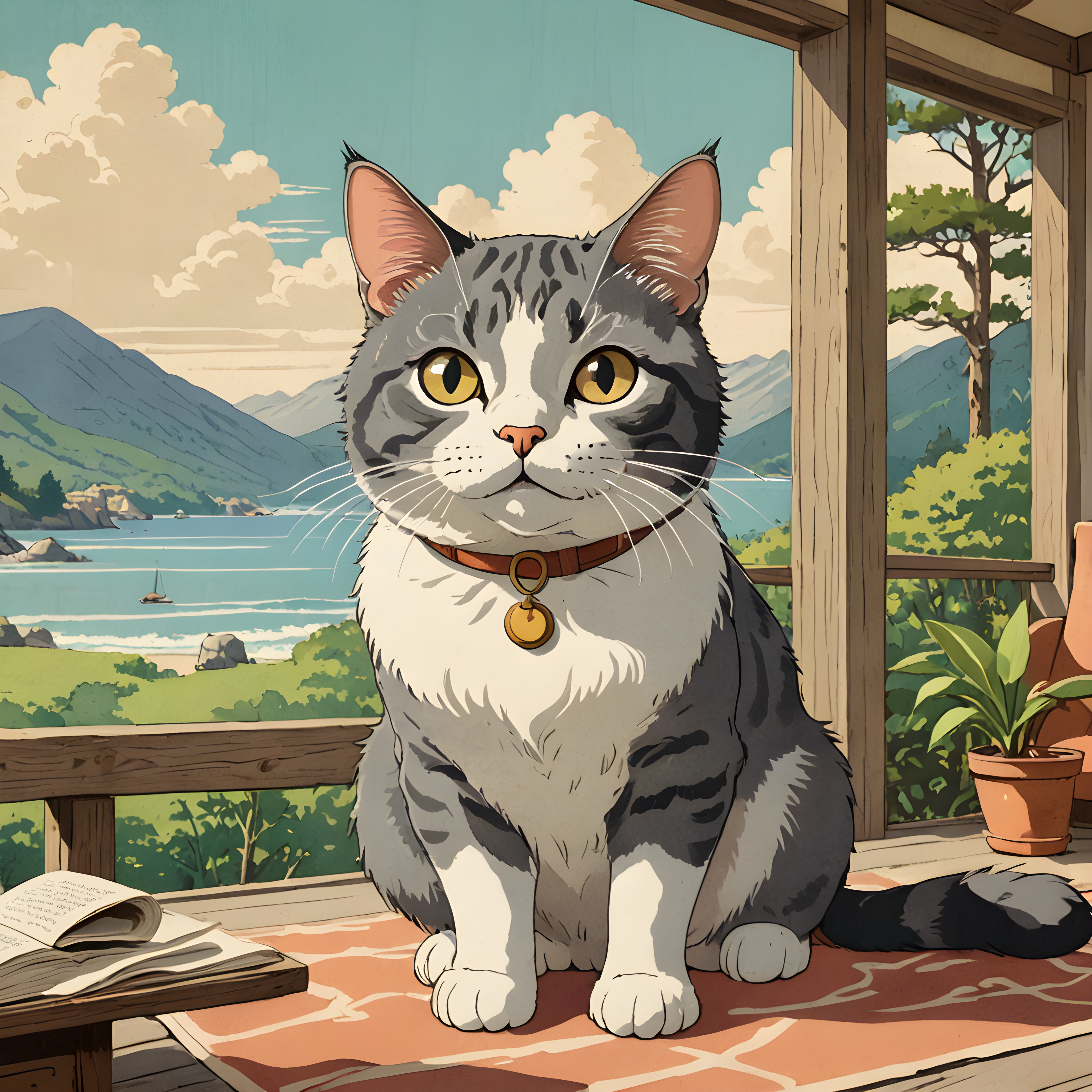Studio Ghibli Cat — Vintage Poster (Funny)