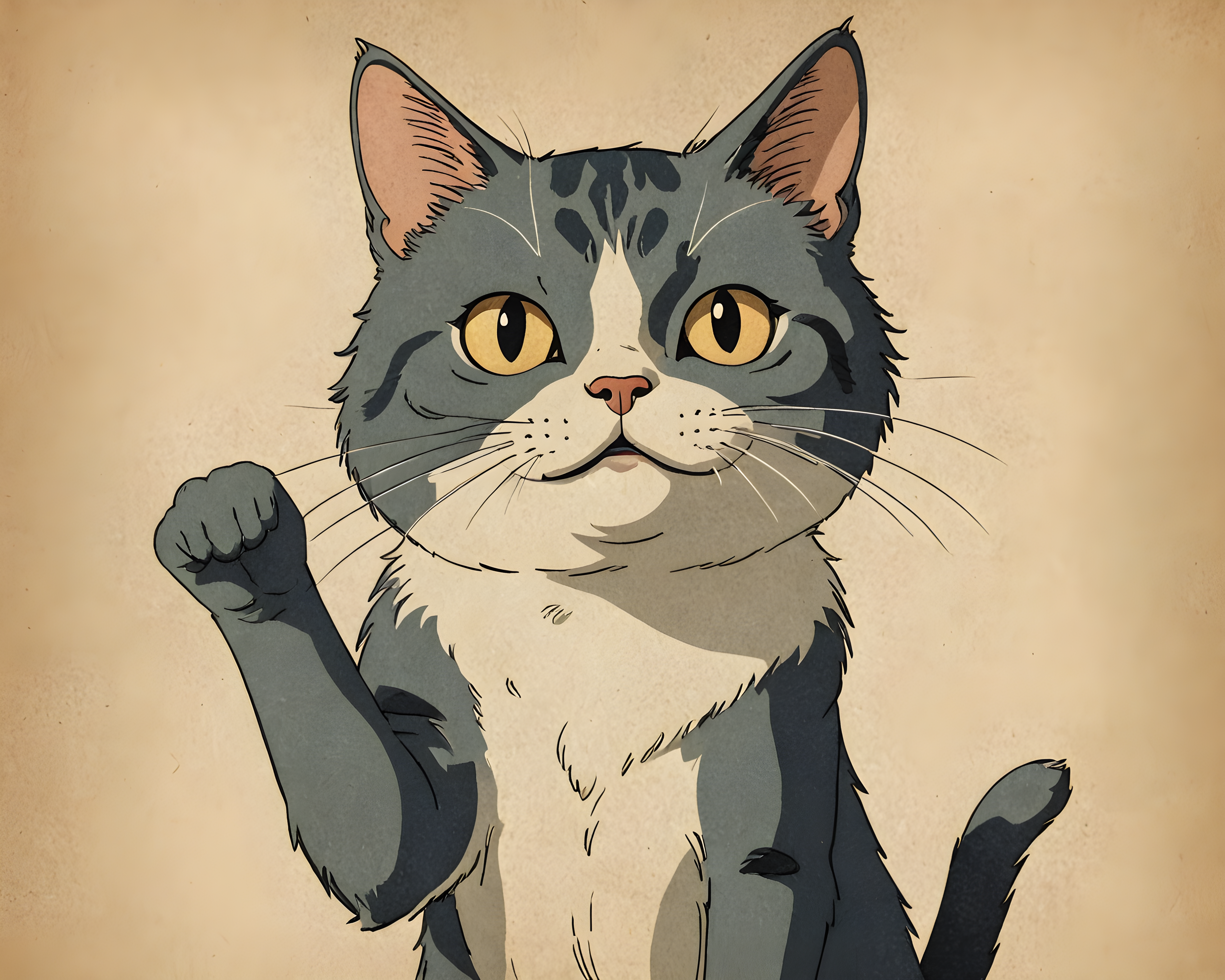 Studio Ghibli Cat — Vintage Poster (Funny)