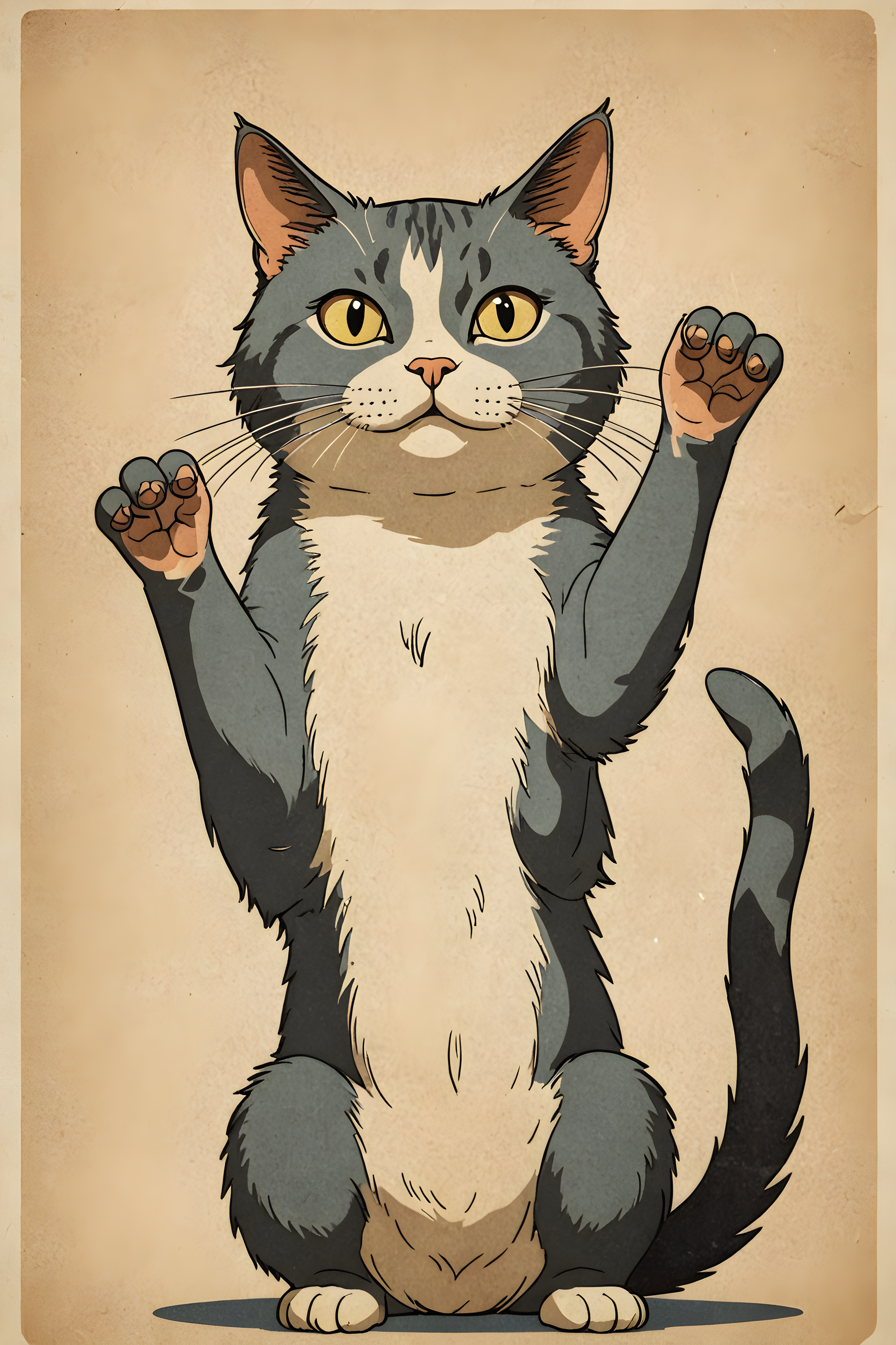 Studio Ghibli Cat — Vintage Poster (Funny)