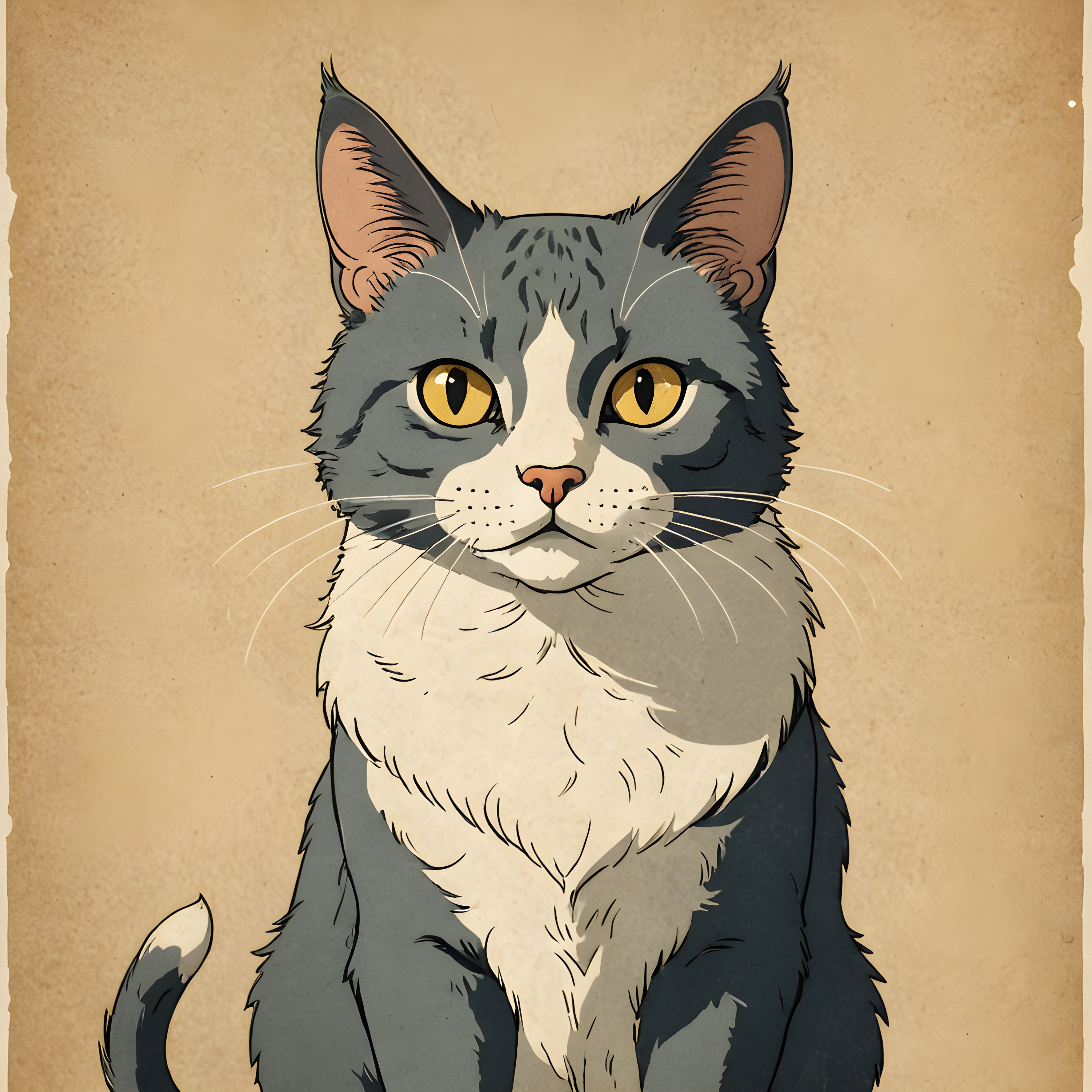 Studio Ghibli Cat — Vintage Poster (Motivational)