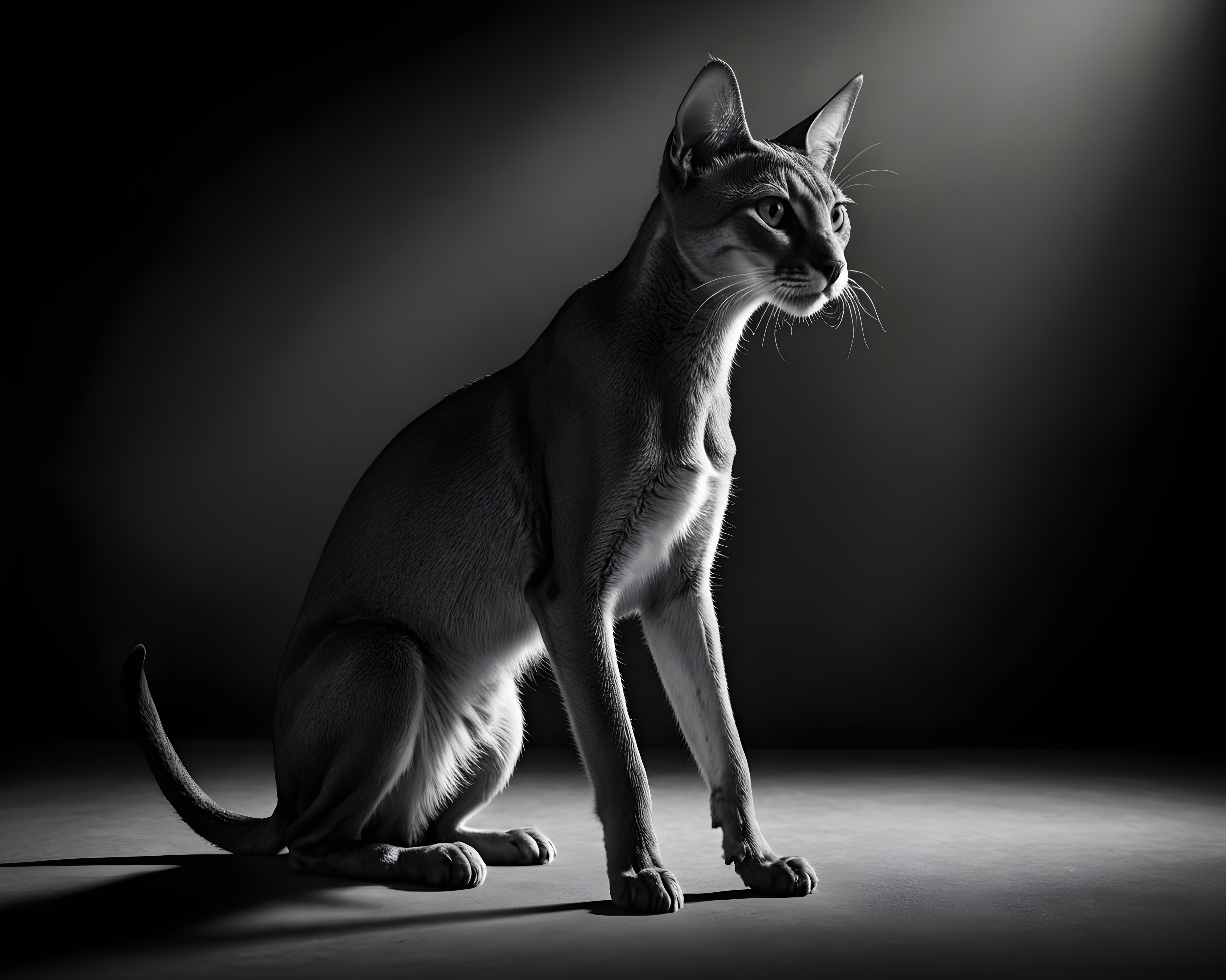 Abyssinian — Black & White (Motivational)