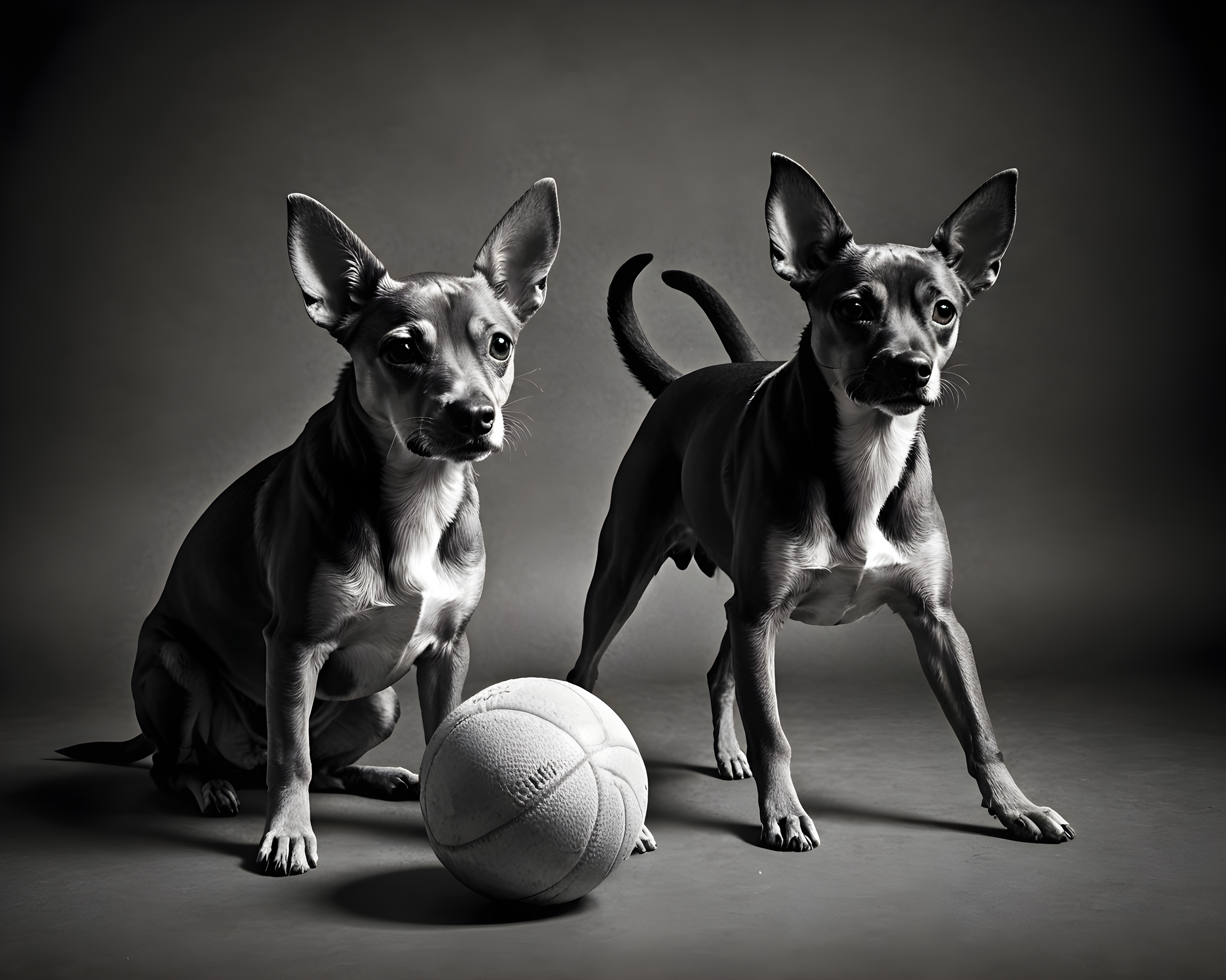 Abyssinian — Black & White (Playful)