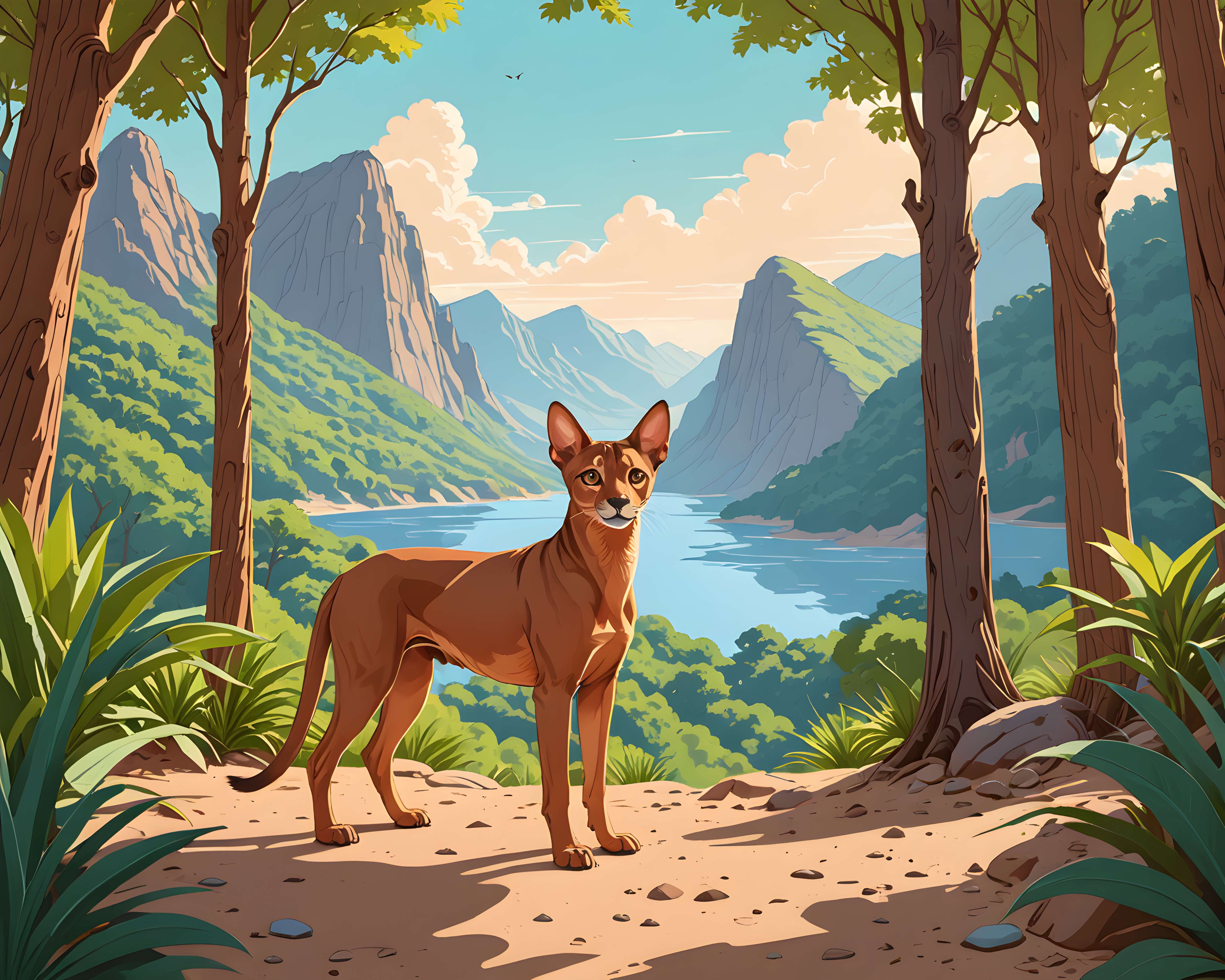 Abyssinian — Line Art (Fantasy)