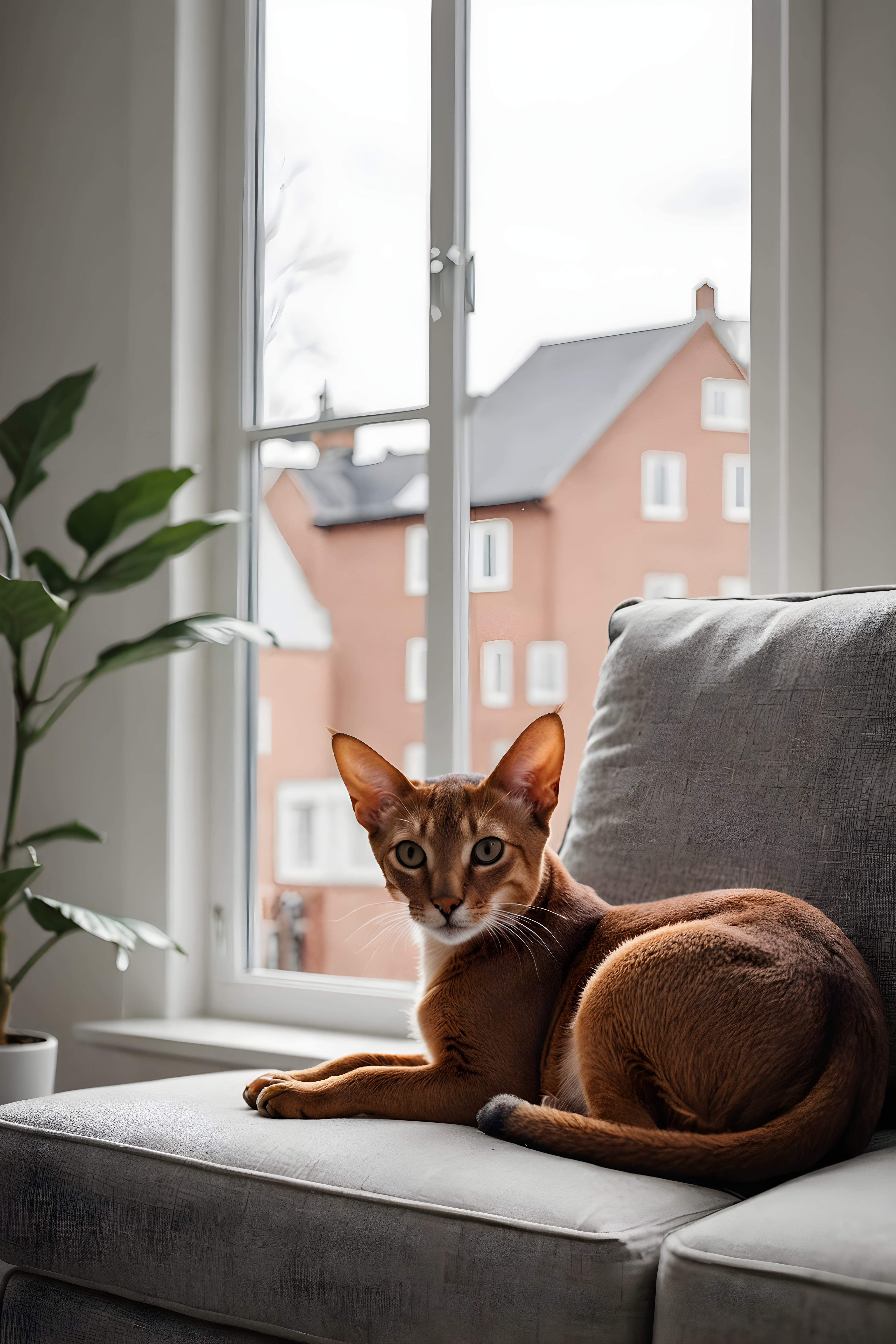 Abyssinian — Minimalist Line Art (Lifestyle)