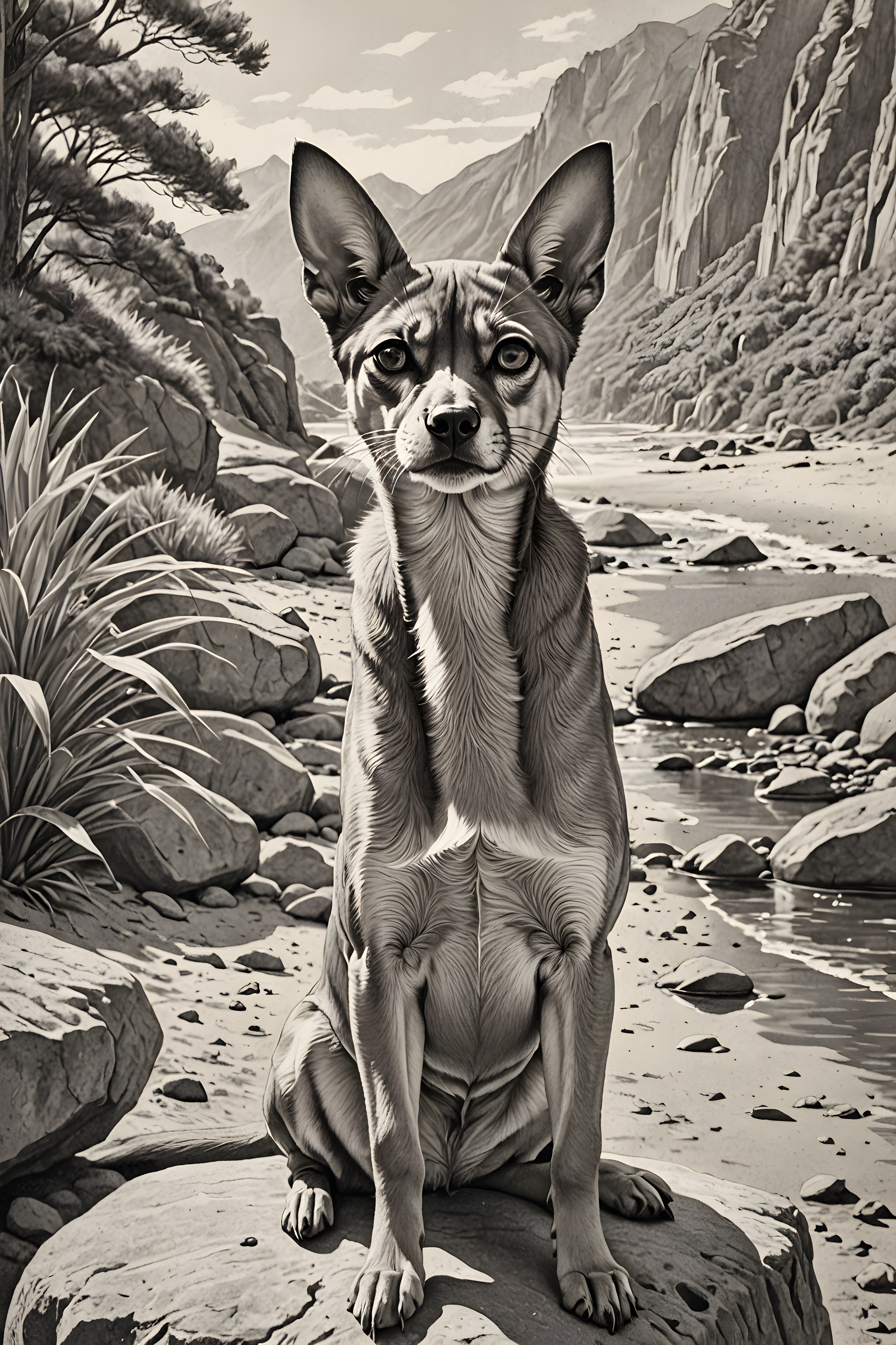 Abyssinian — Pencil Sketch (Funny)