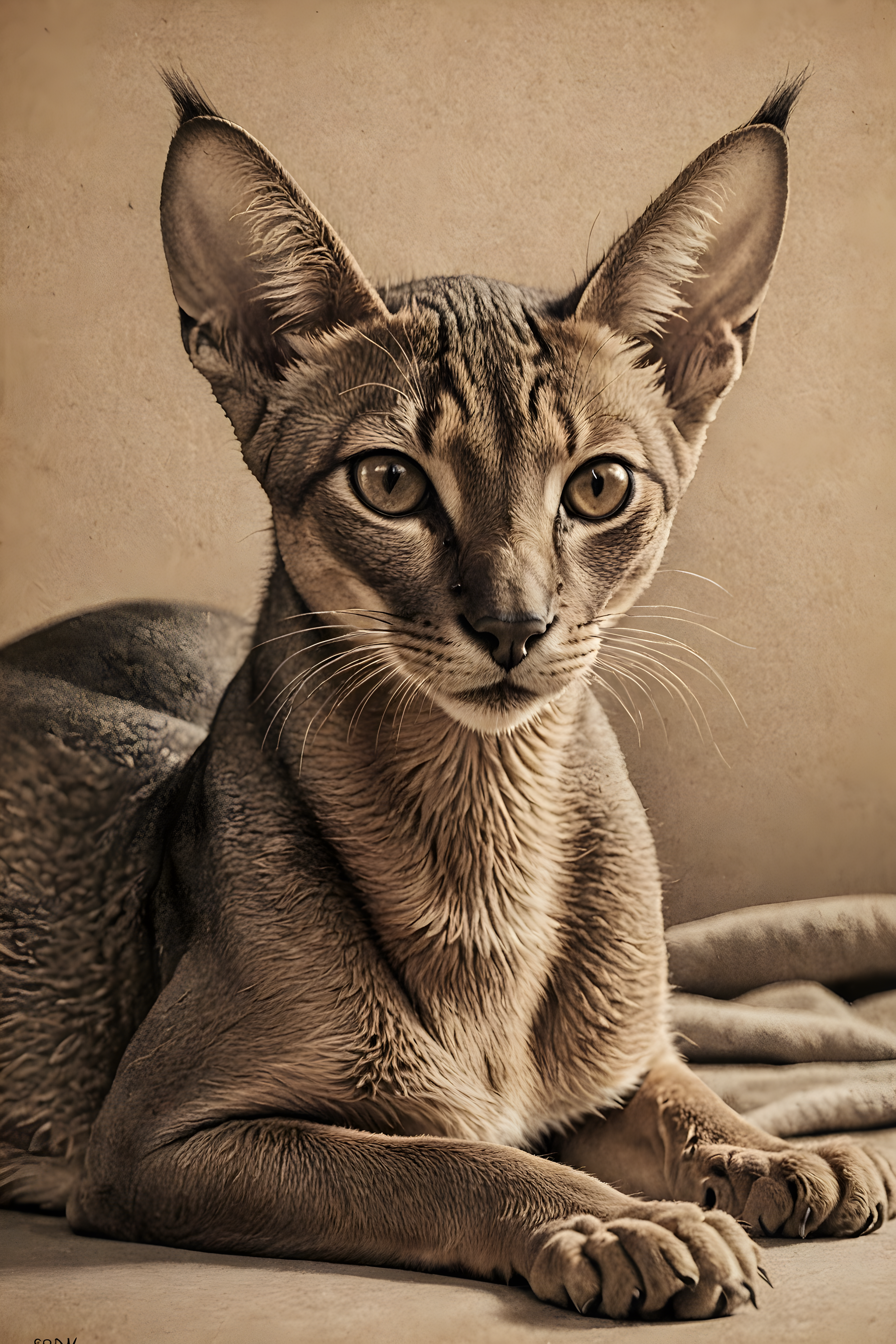 Abyssinian — Pencil Sketch (Sleepy)