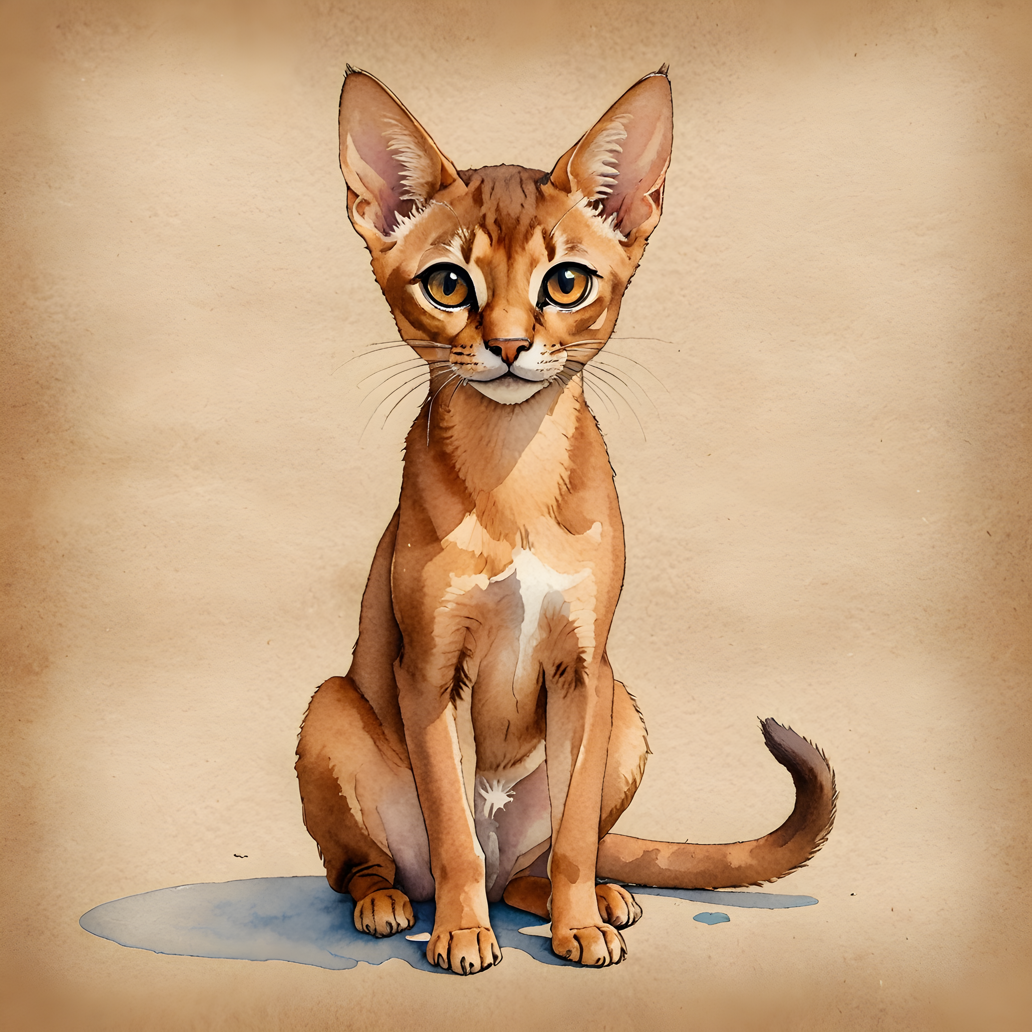 Abyssinian — Watercolor (Cute)