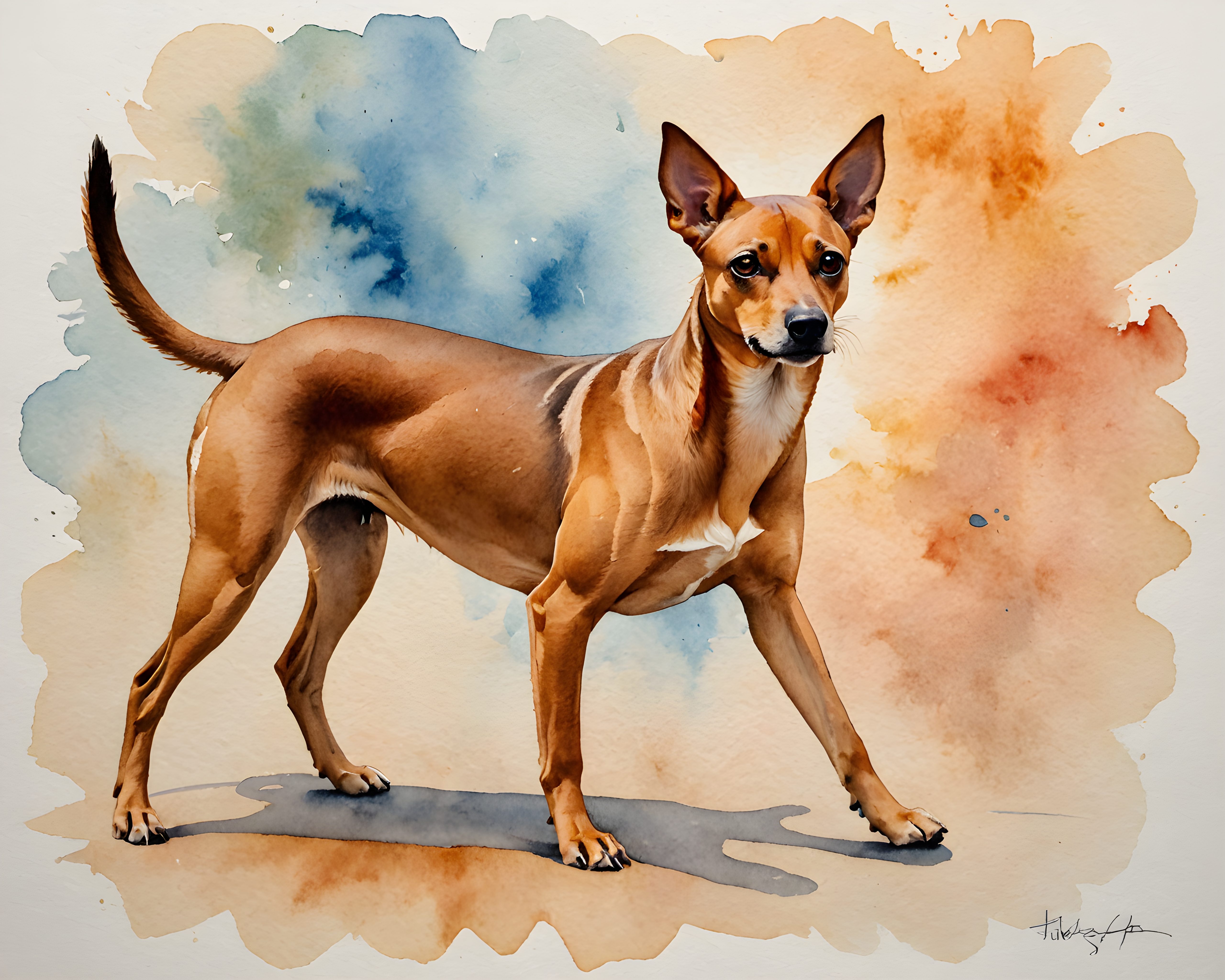 Abyssinian — Watercolor (Energetic)