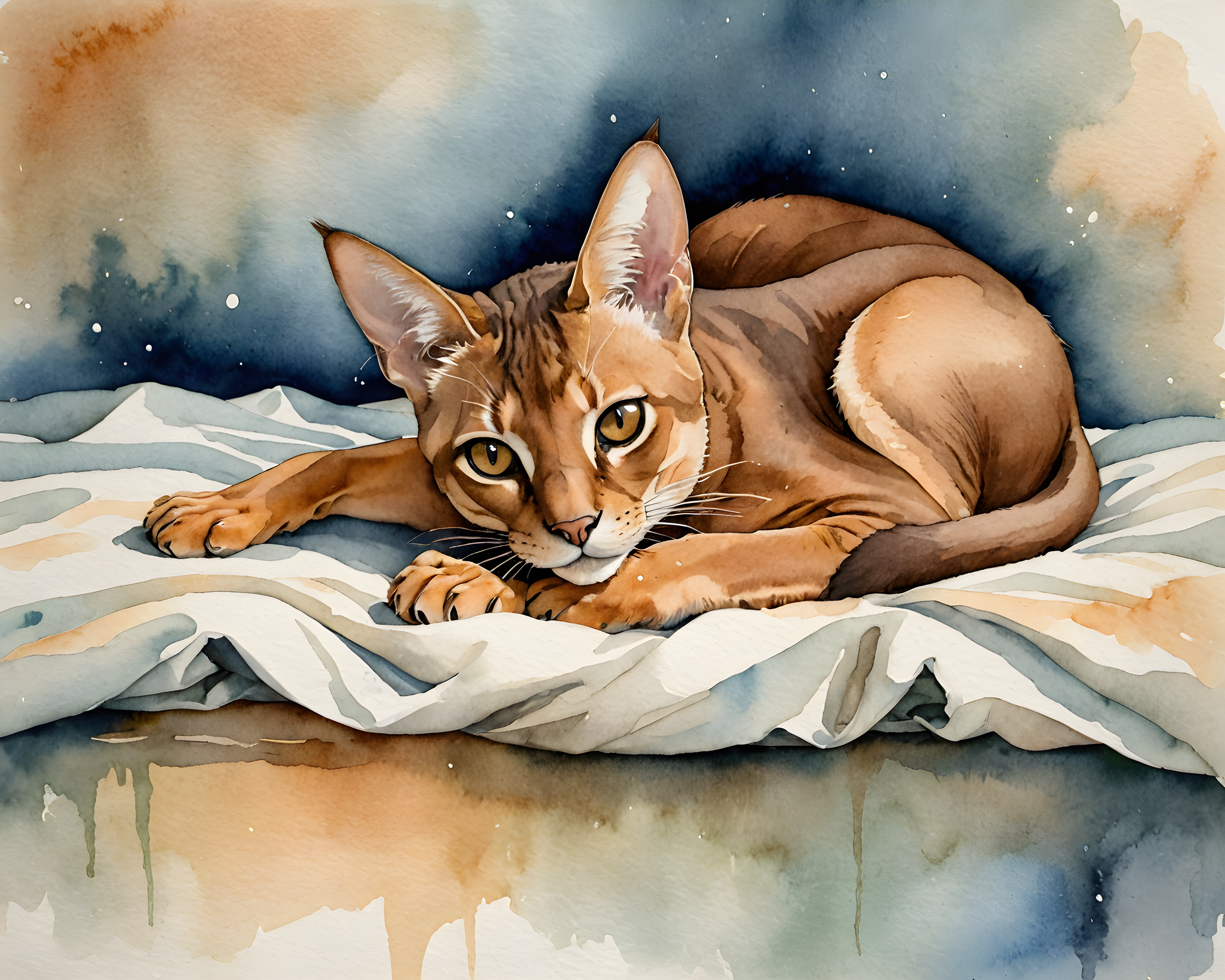 Abyssinian — Watercolor (Fantasy)