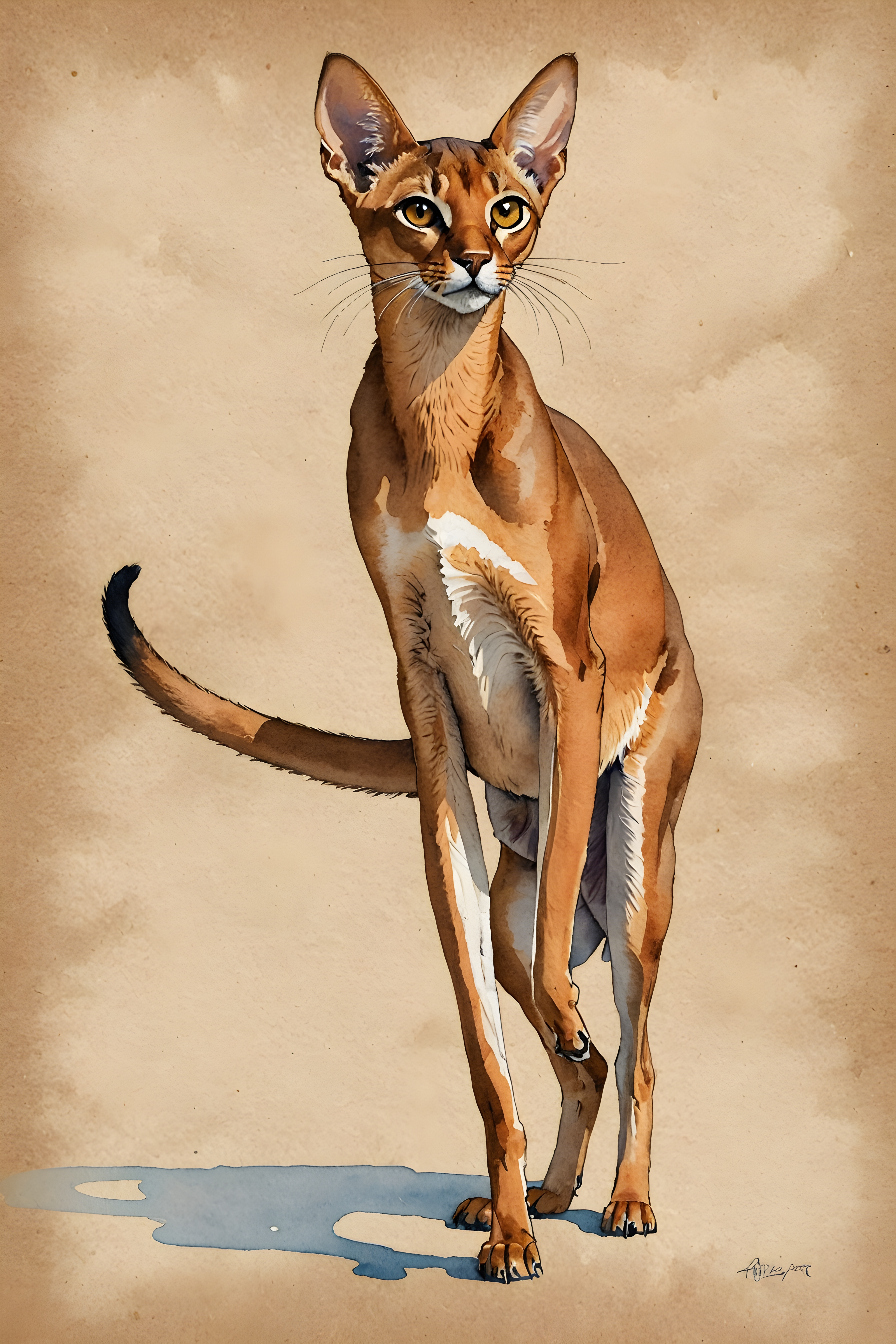 Abyssinian — Watercolor (Funny)