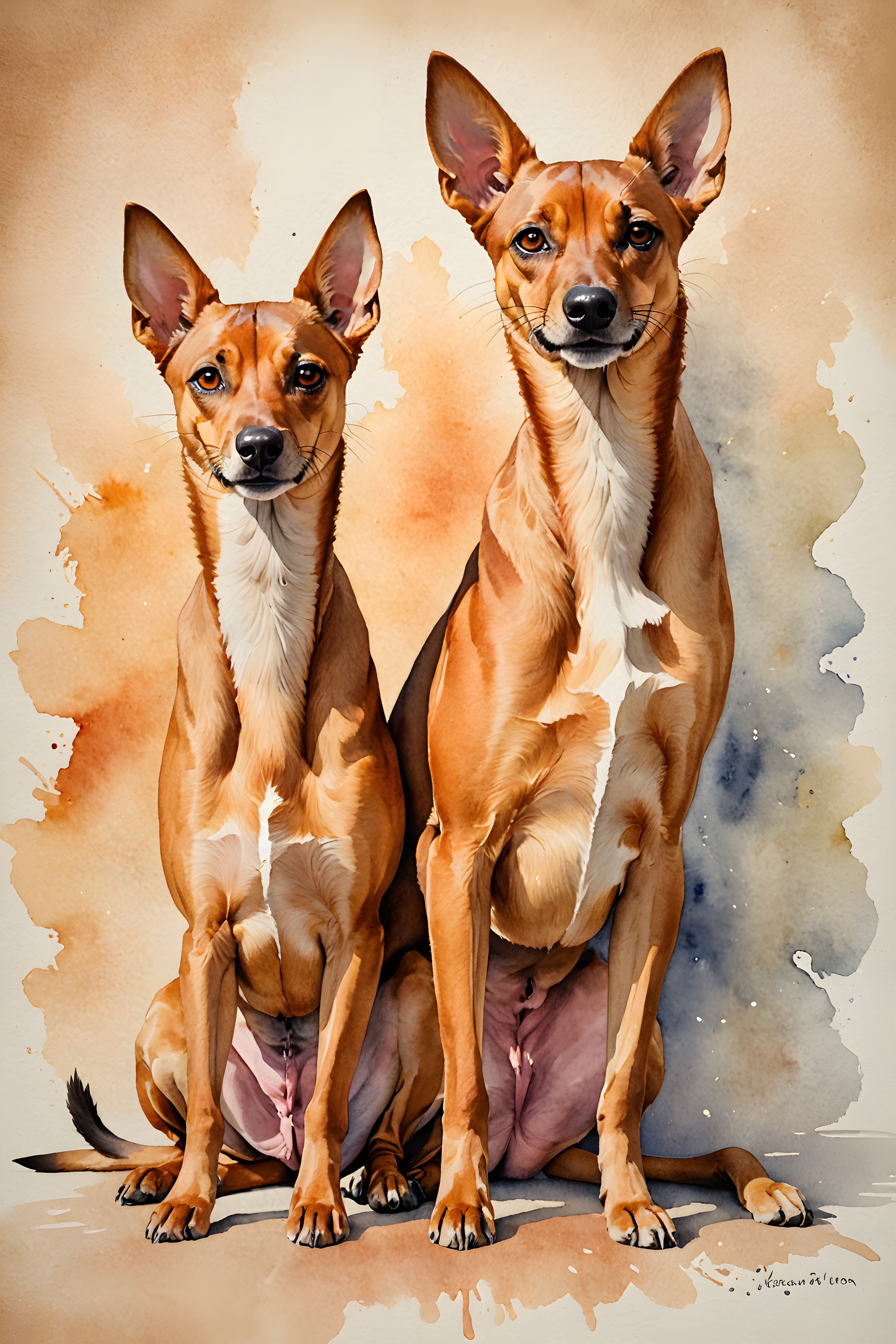 Abyssinian — Watercolor (Happy)
