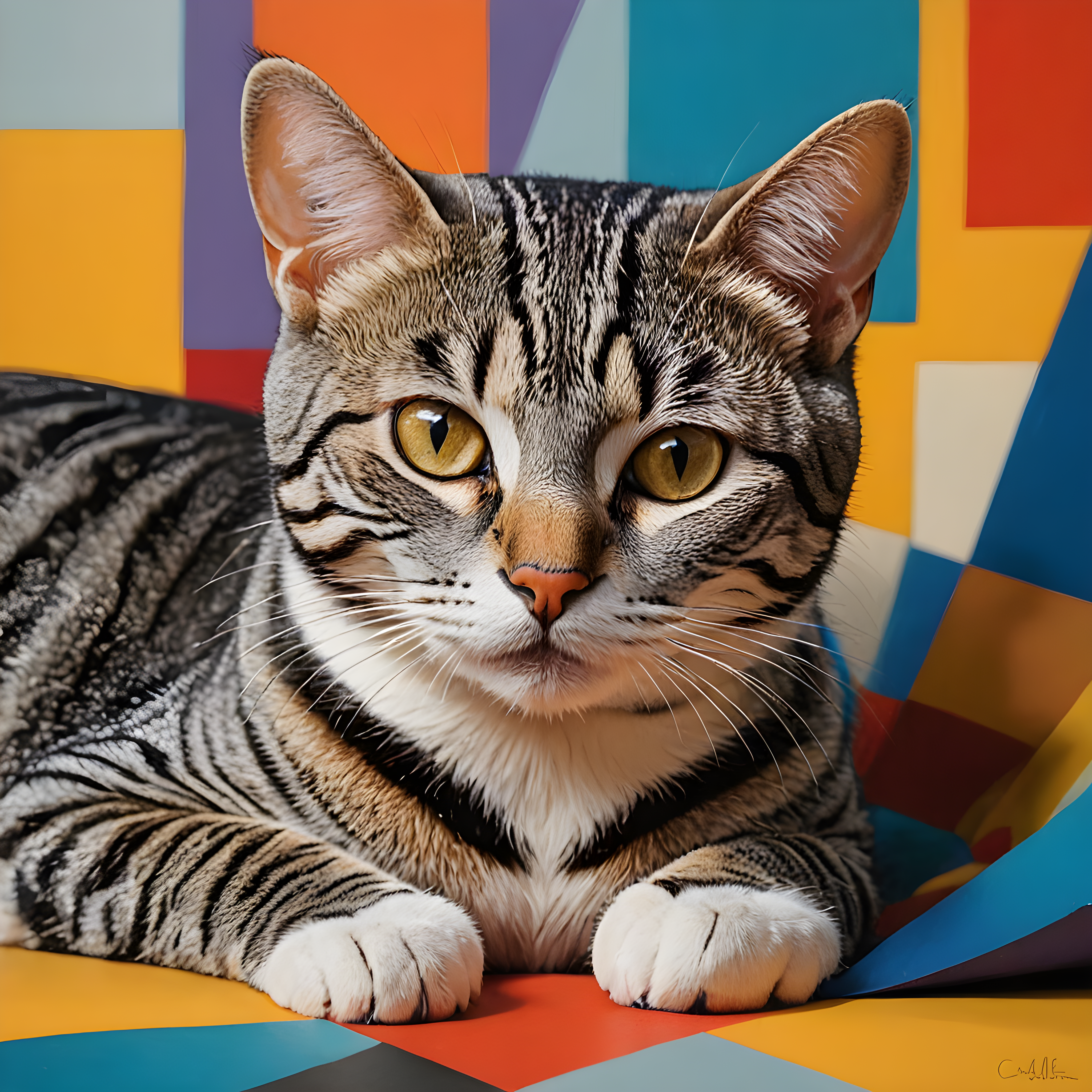 American Shorthair — Abstract (Sleepy)